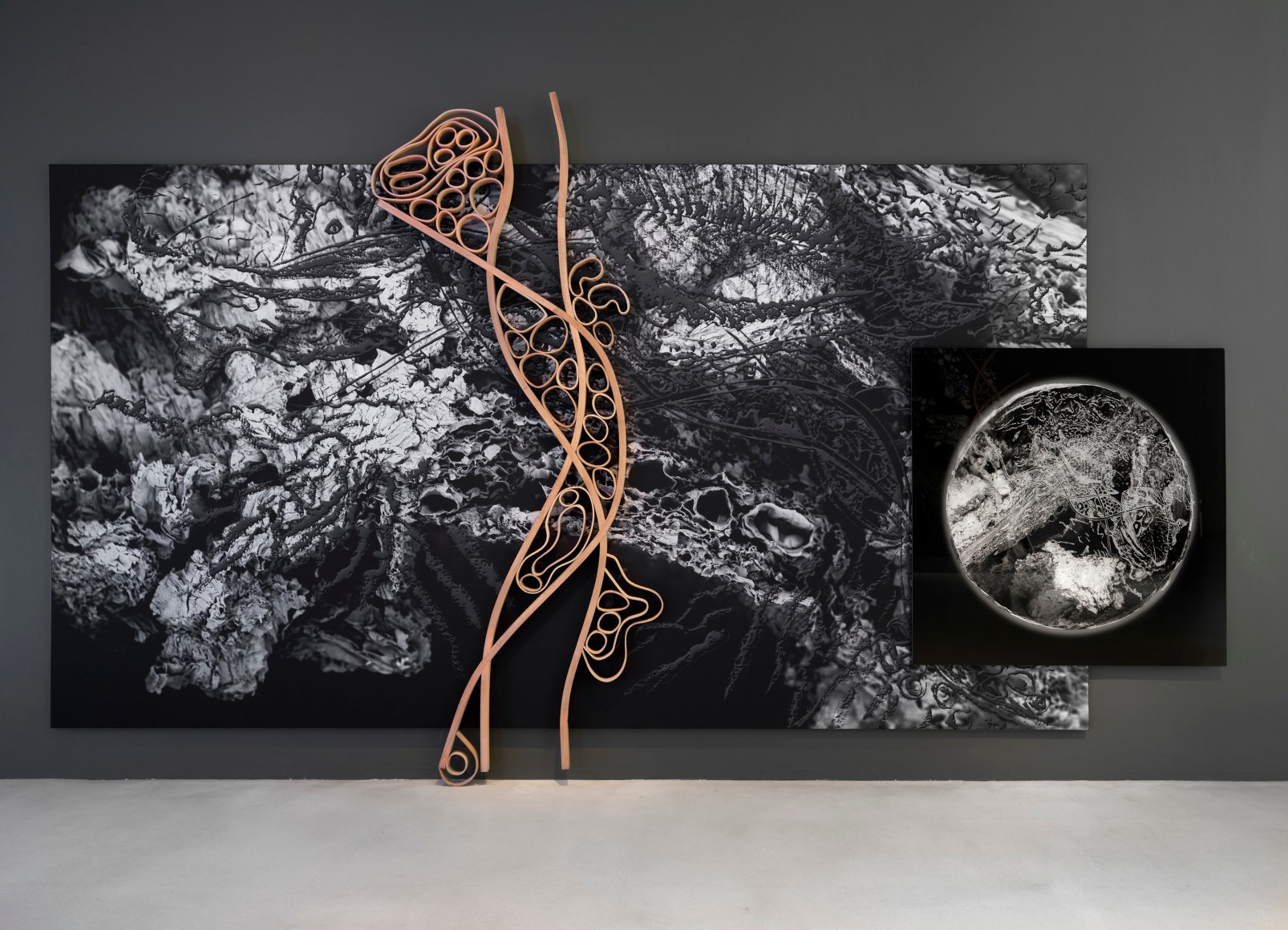 Installation view: Jane & Louise Wilson, Performance of Entrapment, London Mithraeum Bloomberg SPACE, 2025. Photo: Marcus Leith