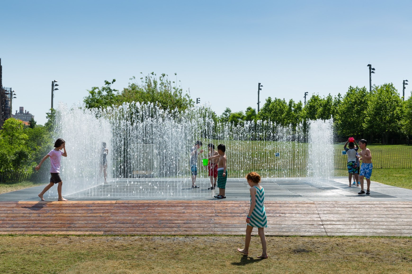 Jeppe Hein, Appearing Rooms, 2006, Installation view: Please Touch The Art. Brooklyn Bridge Park, 2015-16