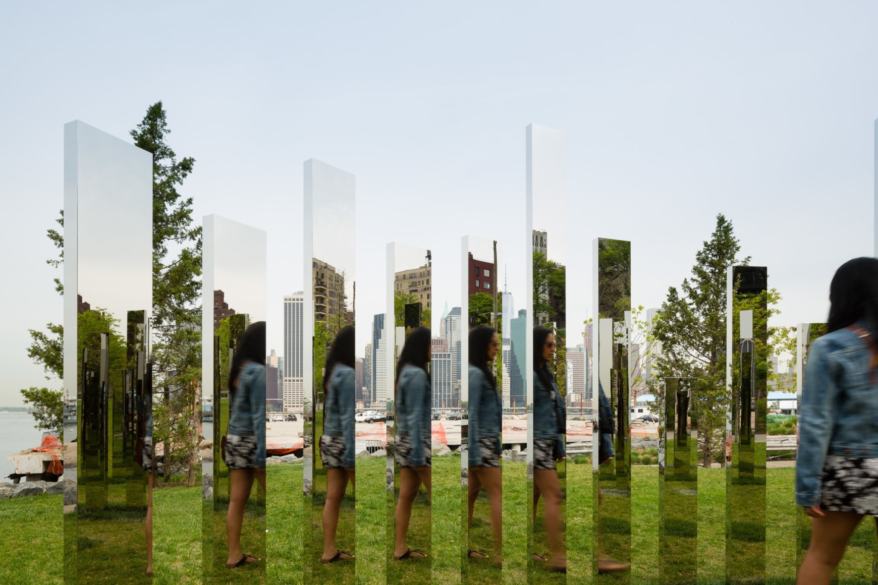 Jeppe Hein, Mirror Labyrinth NY, 2015, Installation view: Please Touch The Art. Brooklyn Bridge Park, 2015-16