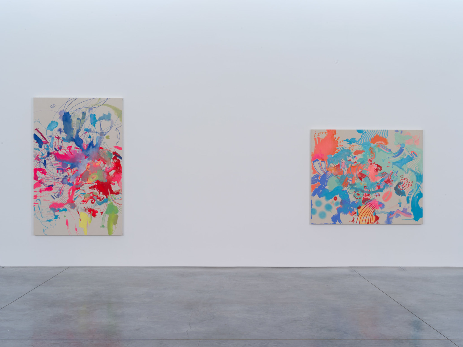 Sue Williams, WTC, WWIII, Couch Size, Installation at 303 Gallery, 2014