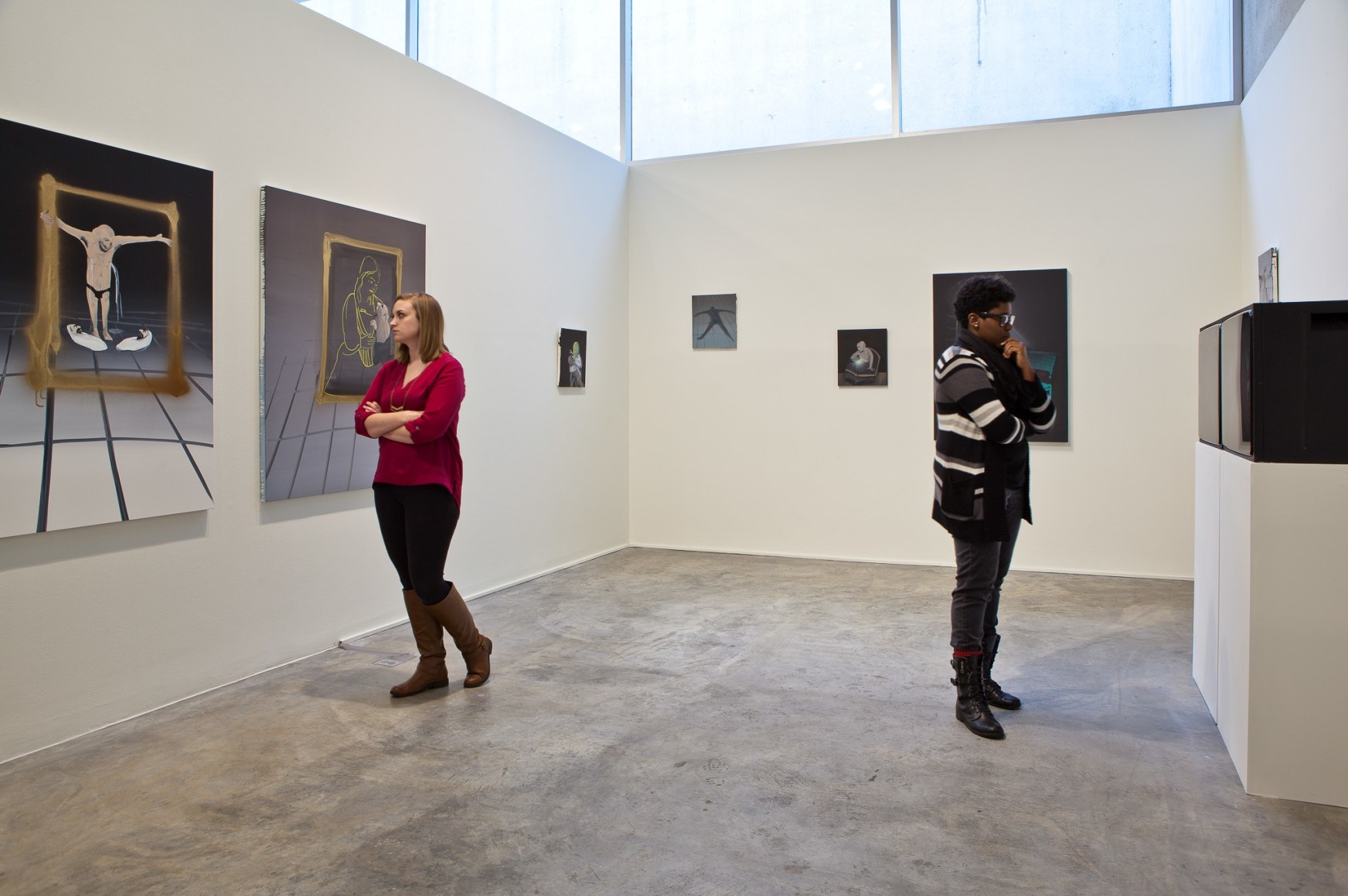 Installation view: Tala Madani: First Light, Contemporary Art Museum St. Louis, 2016