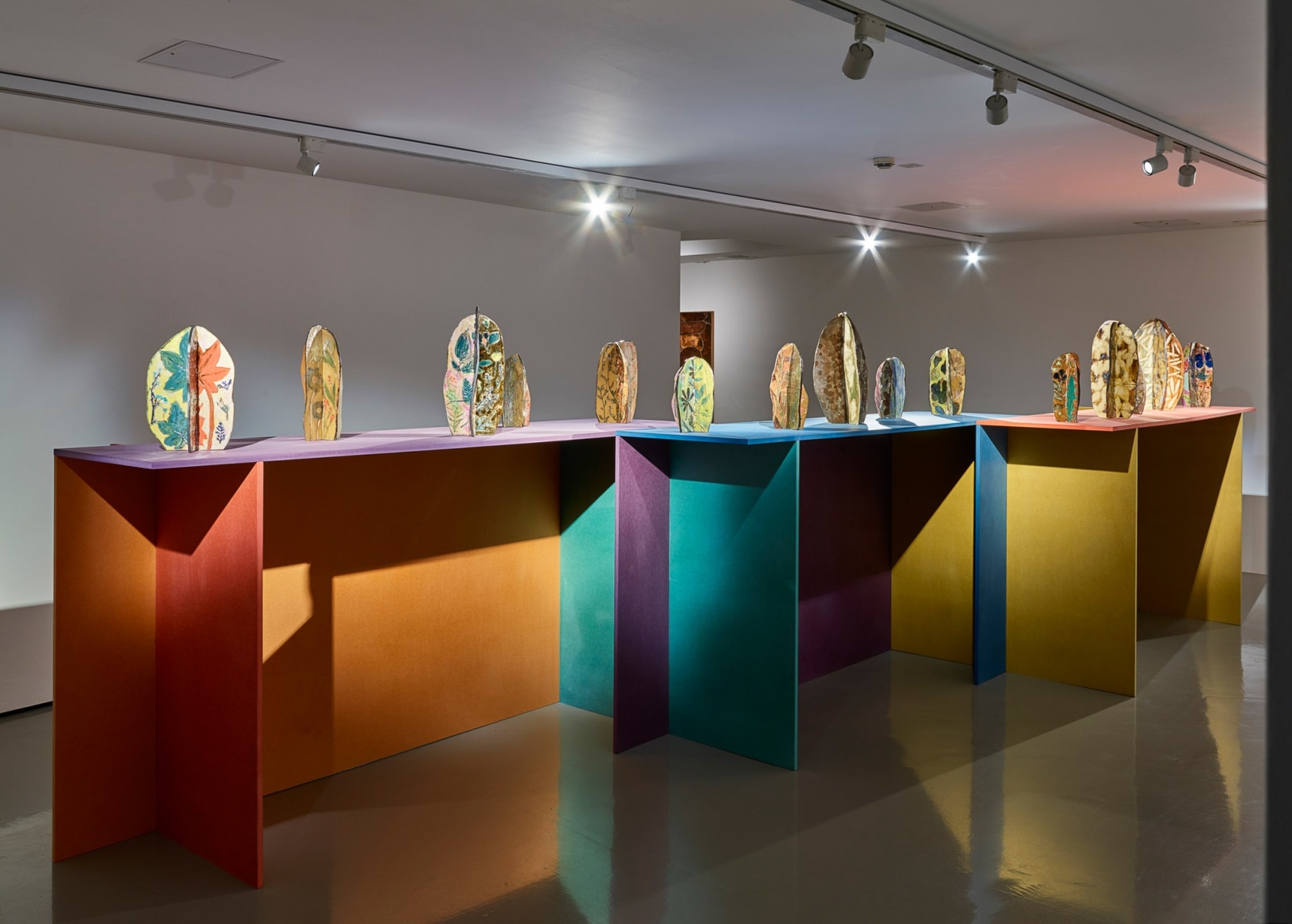 Sam Falls, Exhibition view: Nature Is The New Minimalism, MART, Galleria Civica, Trento, Italy, 2018.