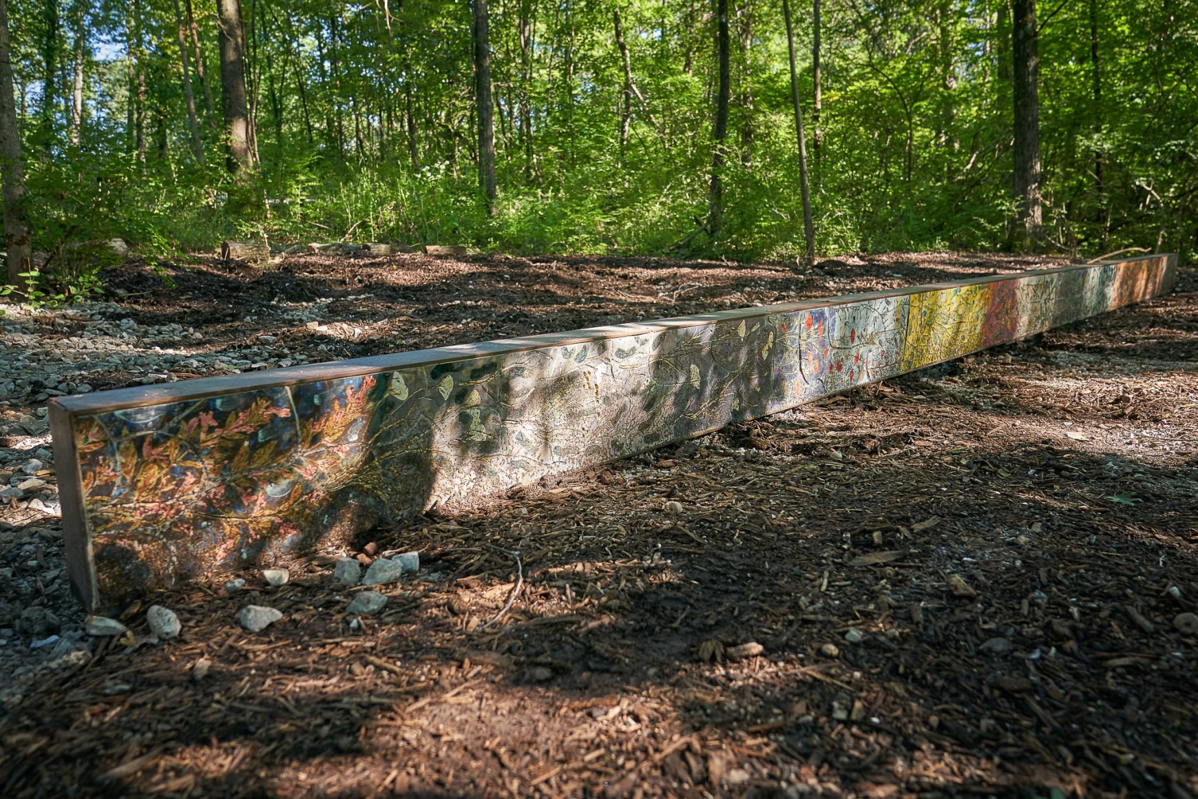Installation view: Sam Falls, 2019,&nbsp;Laumeier Sculpture Park,&nbsp;St. Louis, MO, courtesy&nbsp;Laumeier Sculpture Park