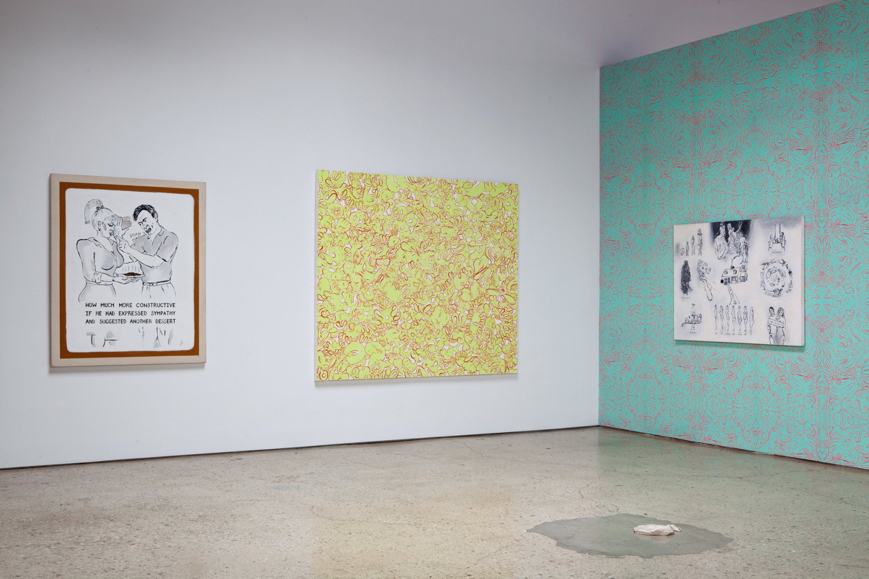 Sue Williams, Installation view: Al-Qaeda is the CIA, 303 Gallery, 2010