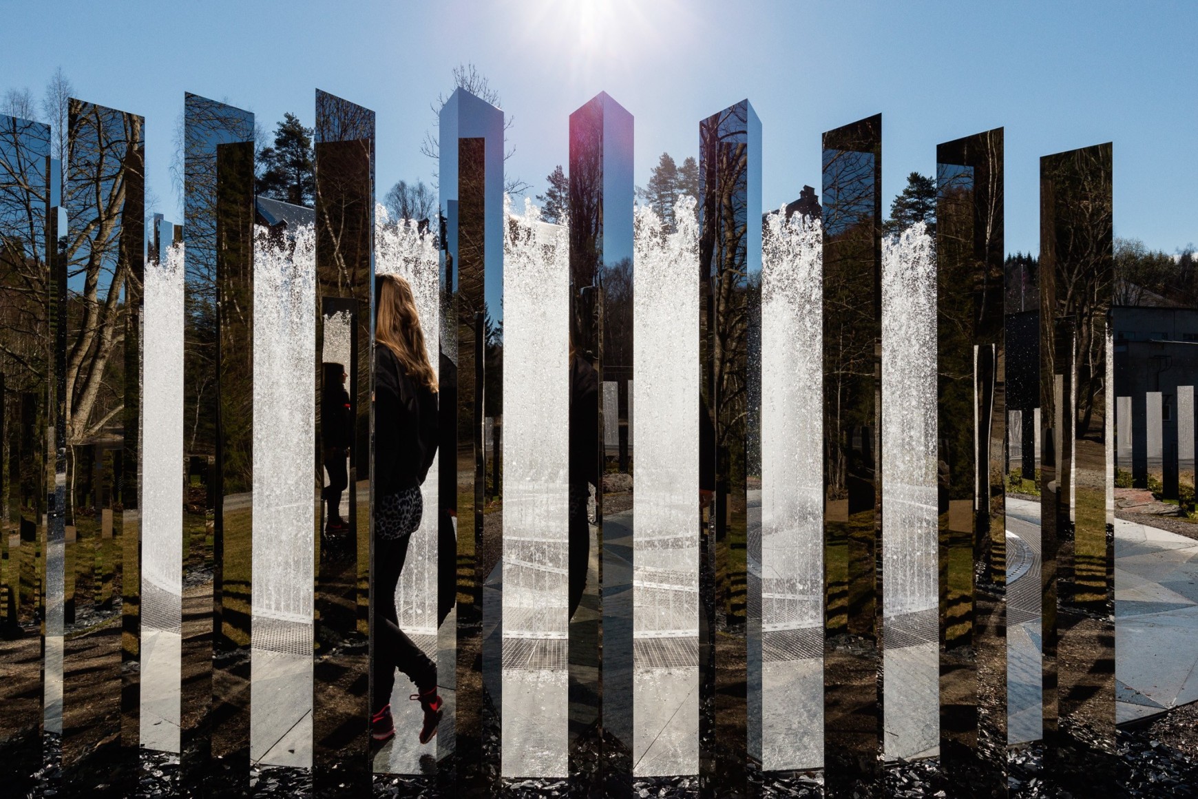 Jeppe Hein, Path of Silence, 2016, Installation view: Reflection, Kistefos Museum, Jevnaker