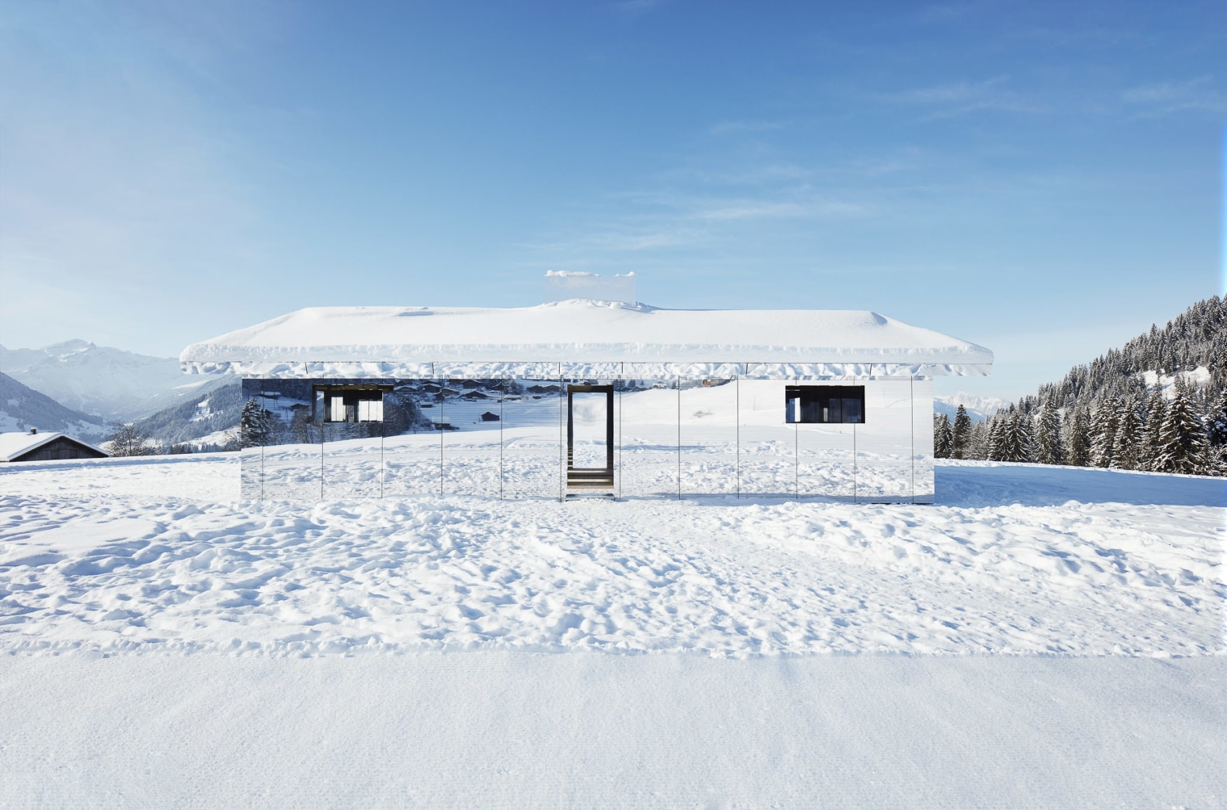 Installation view: Doug Aitken, Mirage Gstaad, Elevation 1049, Gstaad, Switzerland, 2019