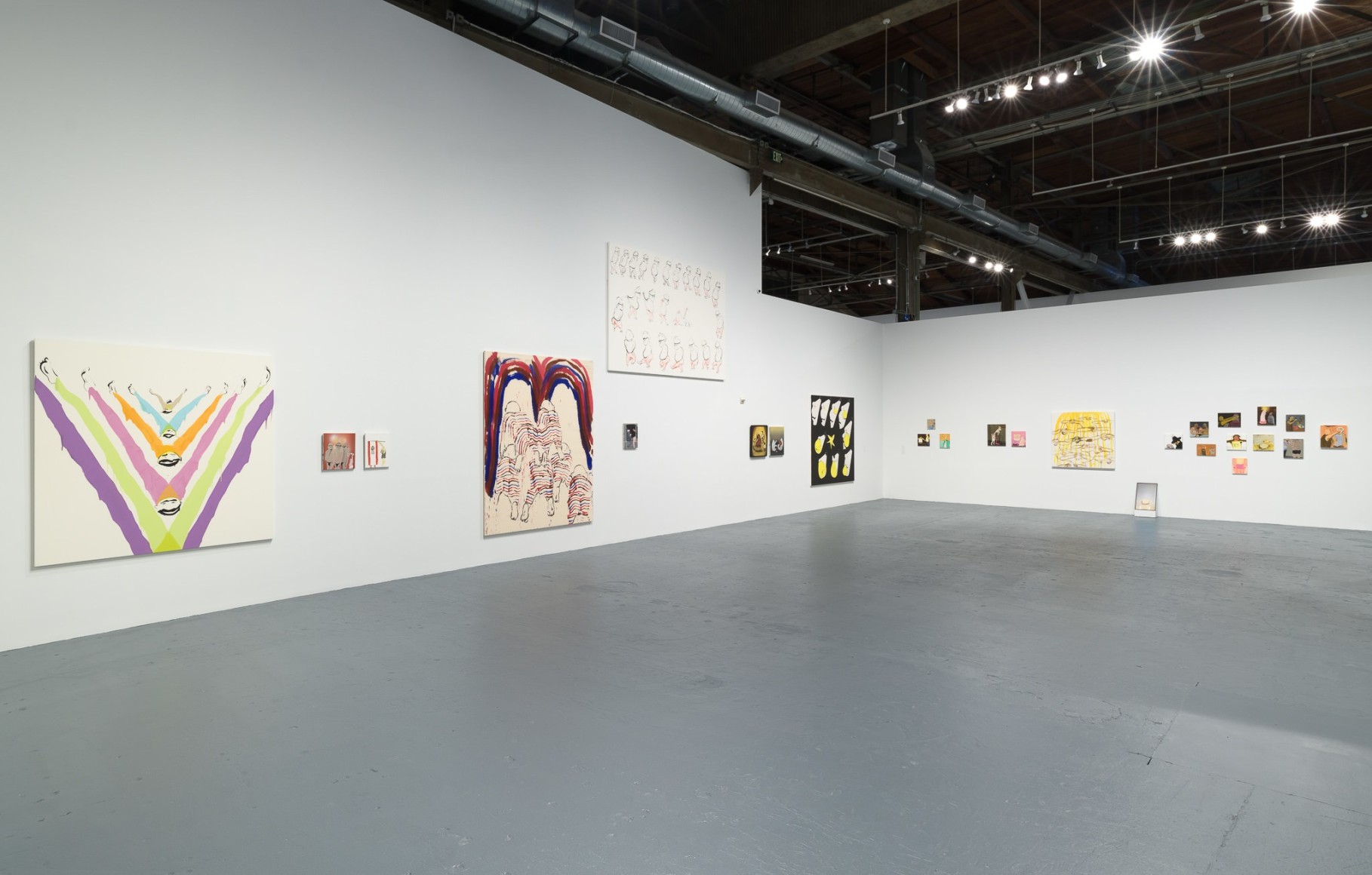Installation view of Tala Madani: Biscuits, September 10, 2022 – February 19, 2023 at The Geffen Contemporary at MOCA. Courtesy of The Museum of Contemporary Art (MOCA). Photo by Jeff McLane.