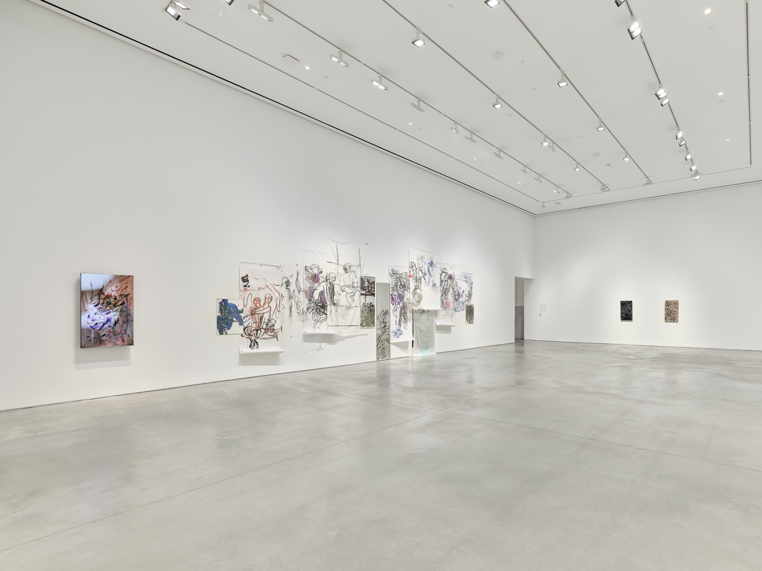 Installation view: Nick Mauss and Ken Okiishi, 303 Gallery, New York, 2025, Photo: Justin Craun
