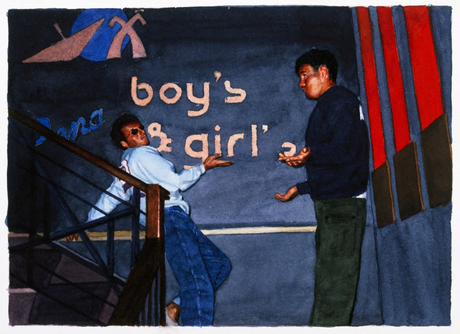 Tim Gardner, Untitled (Lars & Nick with Boys & Girls Sign), 2000