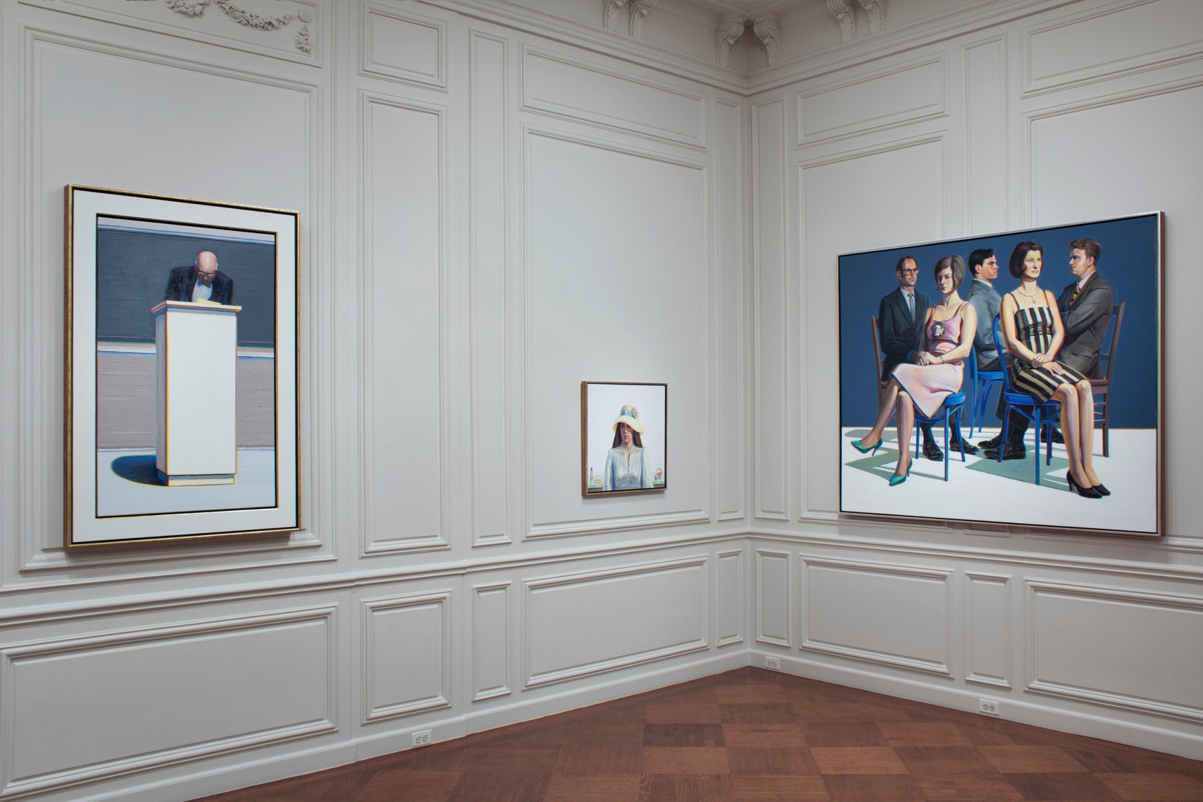 Installation view of Wayne Thiebaud: A Retrospective at Acquavella Galleries from October 22 - November 29, 2012.