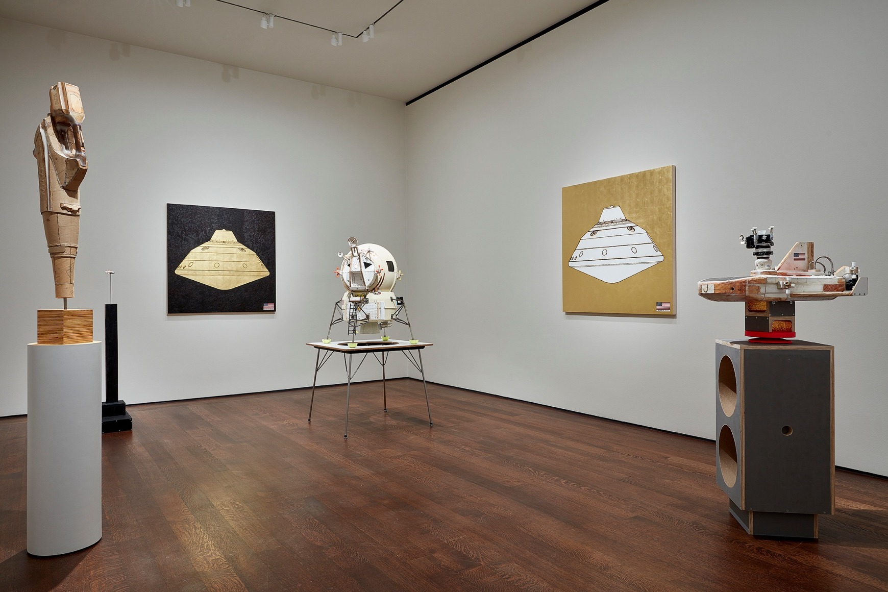 Installation view of Tom Sachs Spaceships