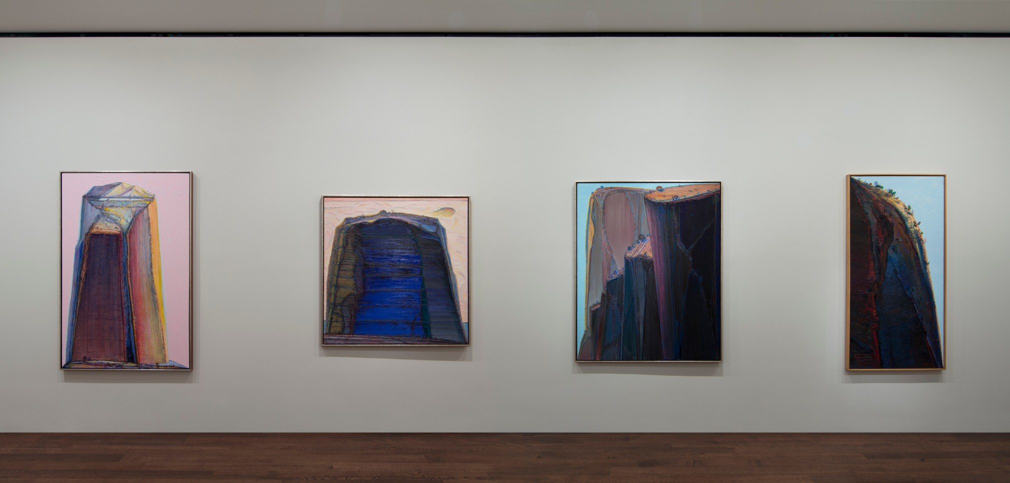 Installation view of Wayne Thiebaud: A Retrospective at Acquavella Galleries from October 22 - November 29, 2012.