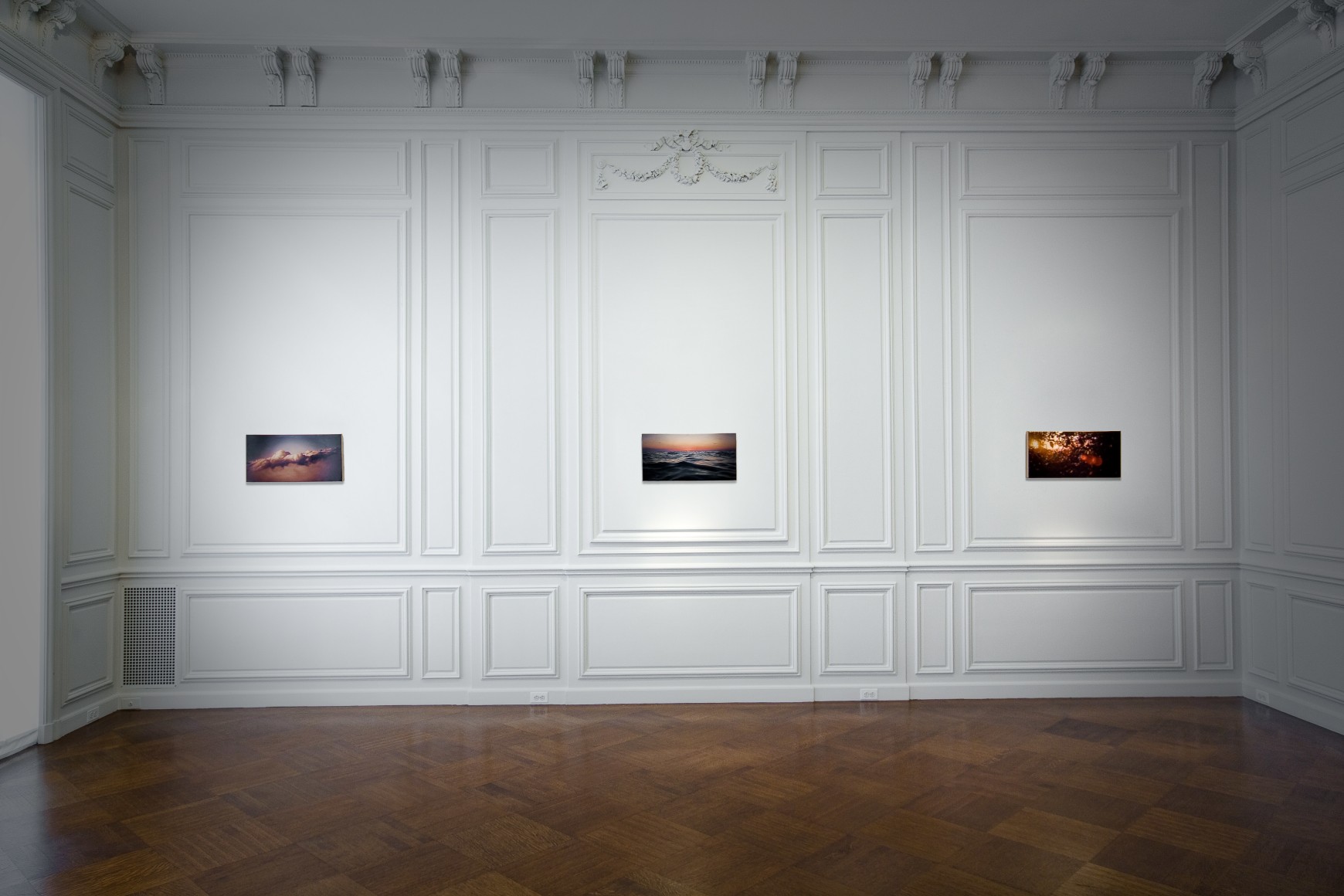 Installation view of Synesthesia, Parataxic Distortion, and the Shadow: A Show of Paintings by Damian Loeb at Acquavella Galleries from September 5 - October 4, 2008.