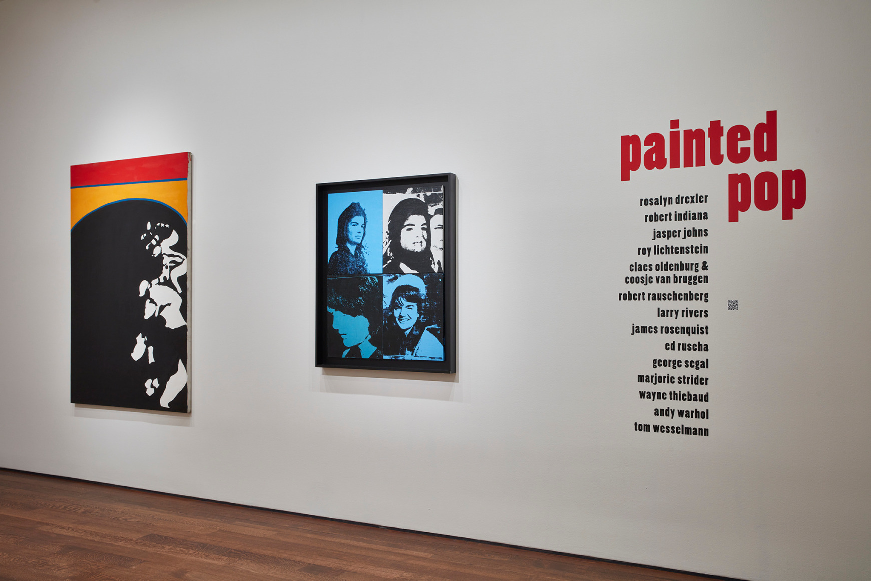 Installation view of Painted Pop, on view at Acquavella Galleries in New York from October 10 - December 15, 2023.