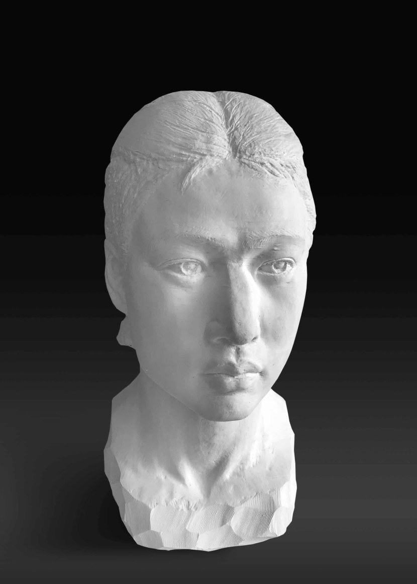 Li_Hongbo_Bust_of_Minority_Girl_Paper_50x19x24cm_2018