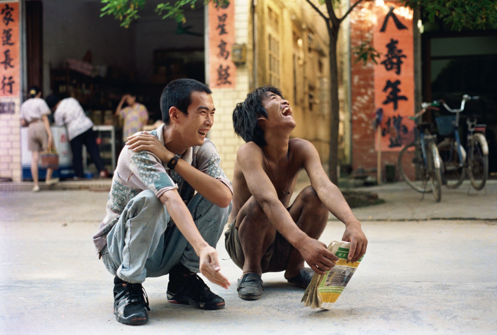 Zheng_Guogu_Me_and_My_Teacher_Printed_on_fabric_180x270cm_1993