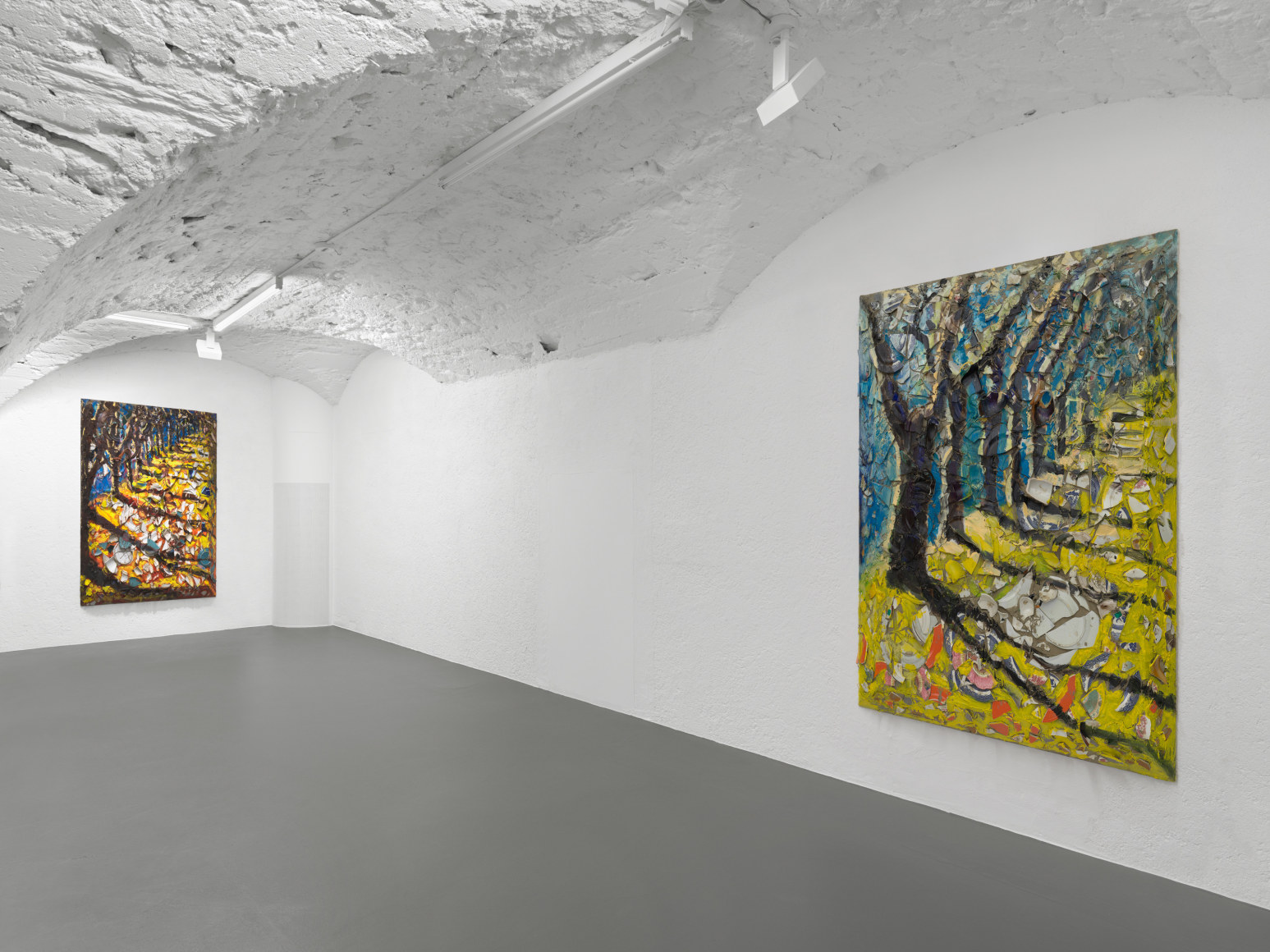 Installation view: Julian Schnabel: Trees of Home (for Peter Beard), 2020