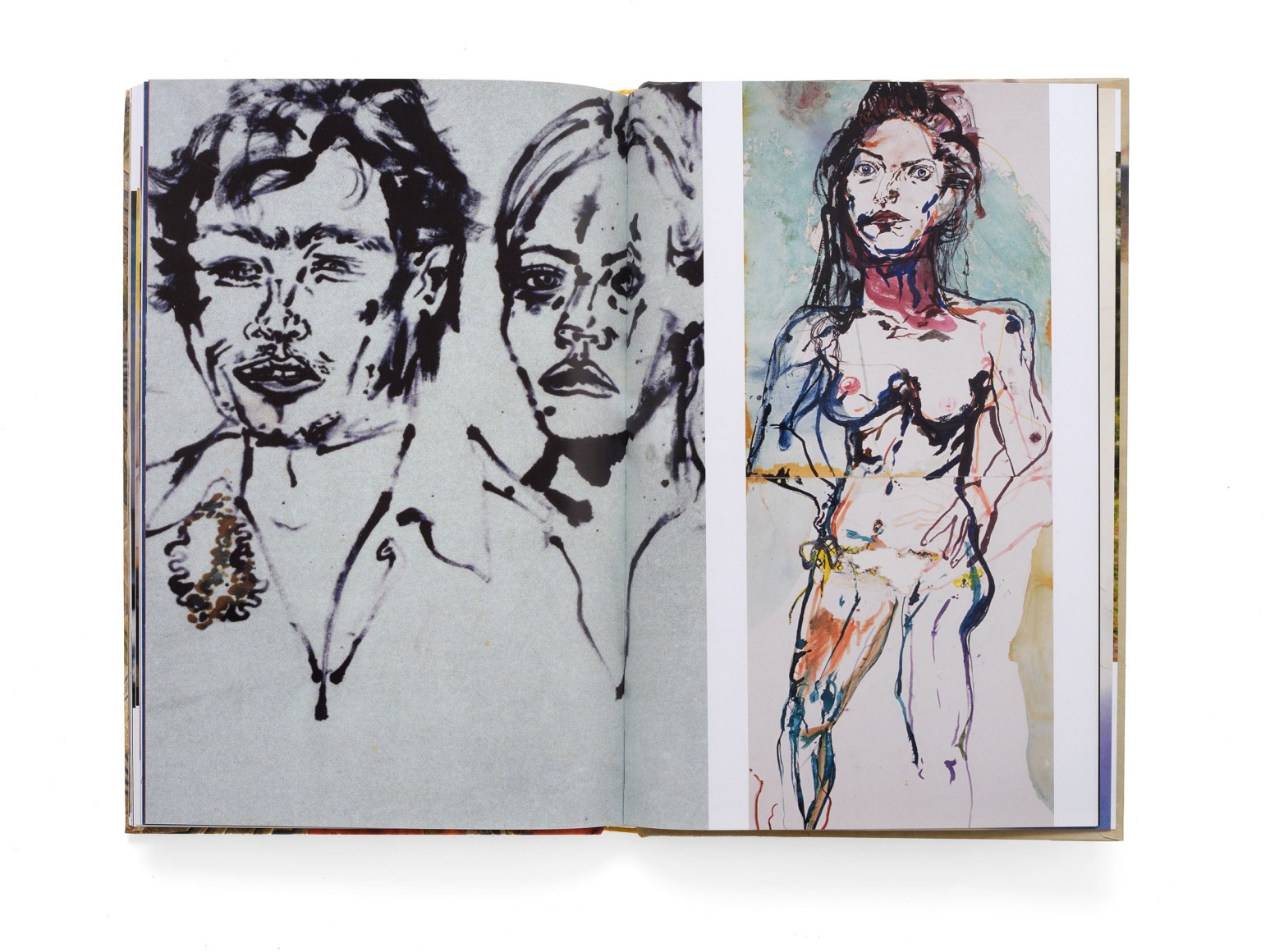 Two-page spread from Remember Me by Lola Montes Schnabel featuring portrait paintings