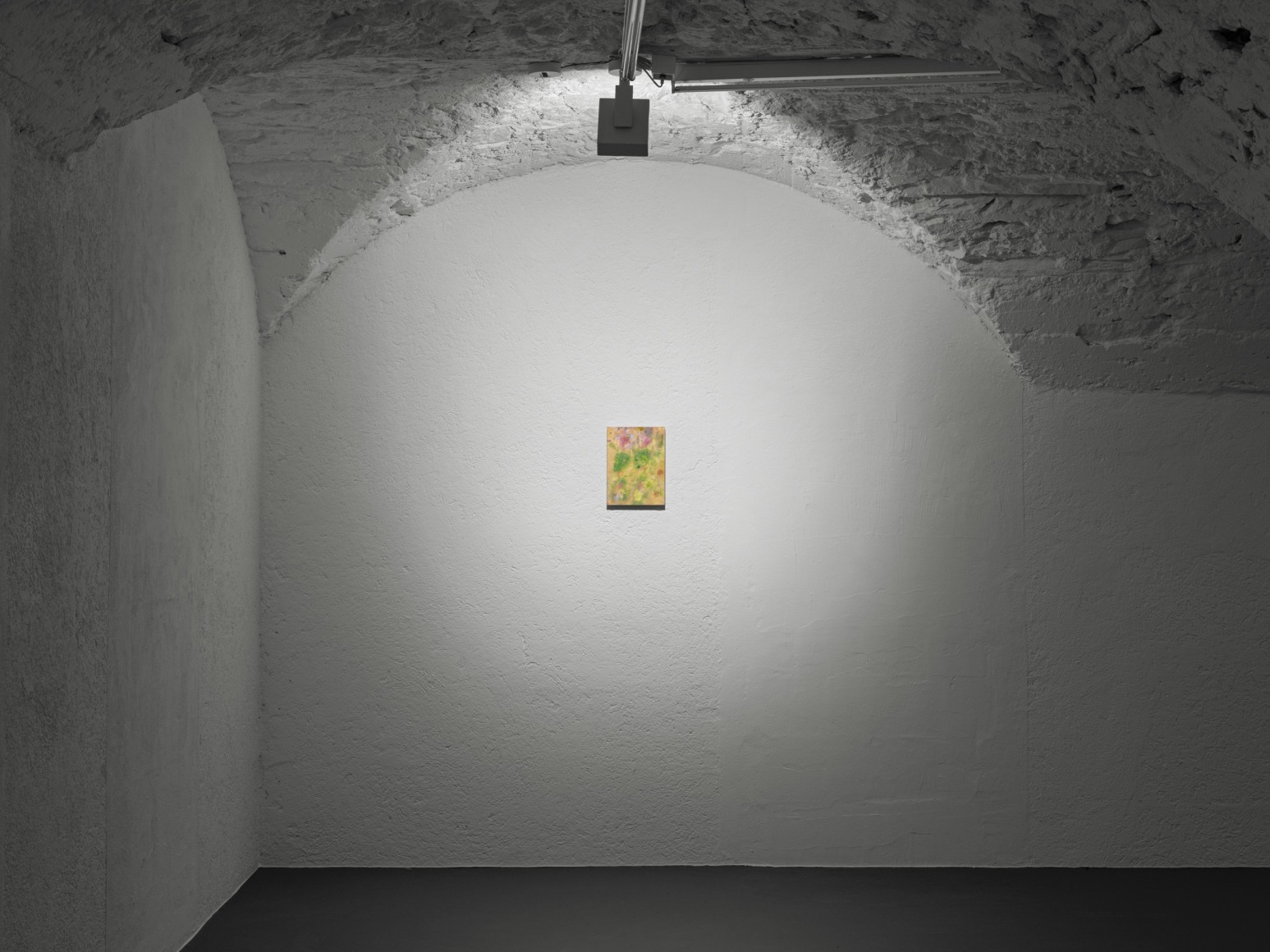 Ground floor installation view of Caitlin Lonegan's show "Blue Window" in St. Moritz, Switzerland