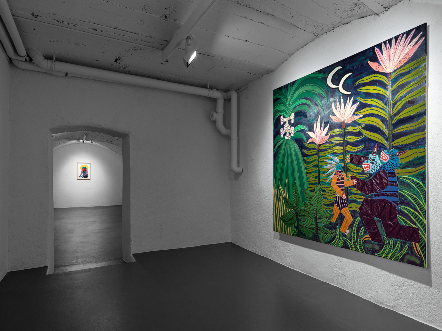 Installation view of Jordy Kerwick: So Many Sheep, So Few Wolves, Vito Schnabel Gallery, St. Moritz, July 18 – September 3, 2023; Artworks © Jordy Kerwick; Photo by Stefan Altenburger; Courtesy the artist and Vito Schnabel Gallery