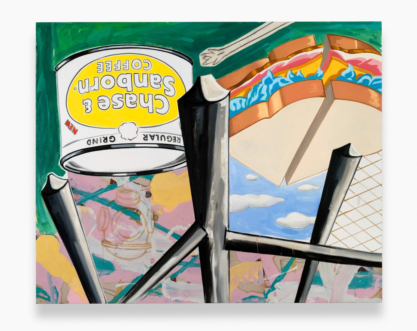 David Salle, The Heights and the Depths, 2018, Oil and acrylic on linen, 74 x 91 inches (188 x 231 cm); © David Salle / ARS, New York 2022; Courtesy the artist and Vito Schnabel Gallery