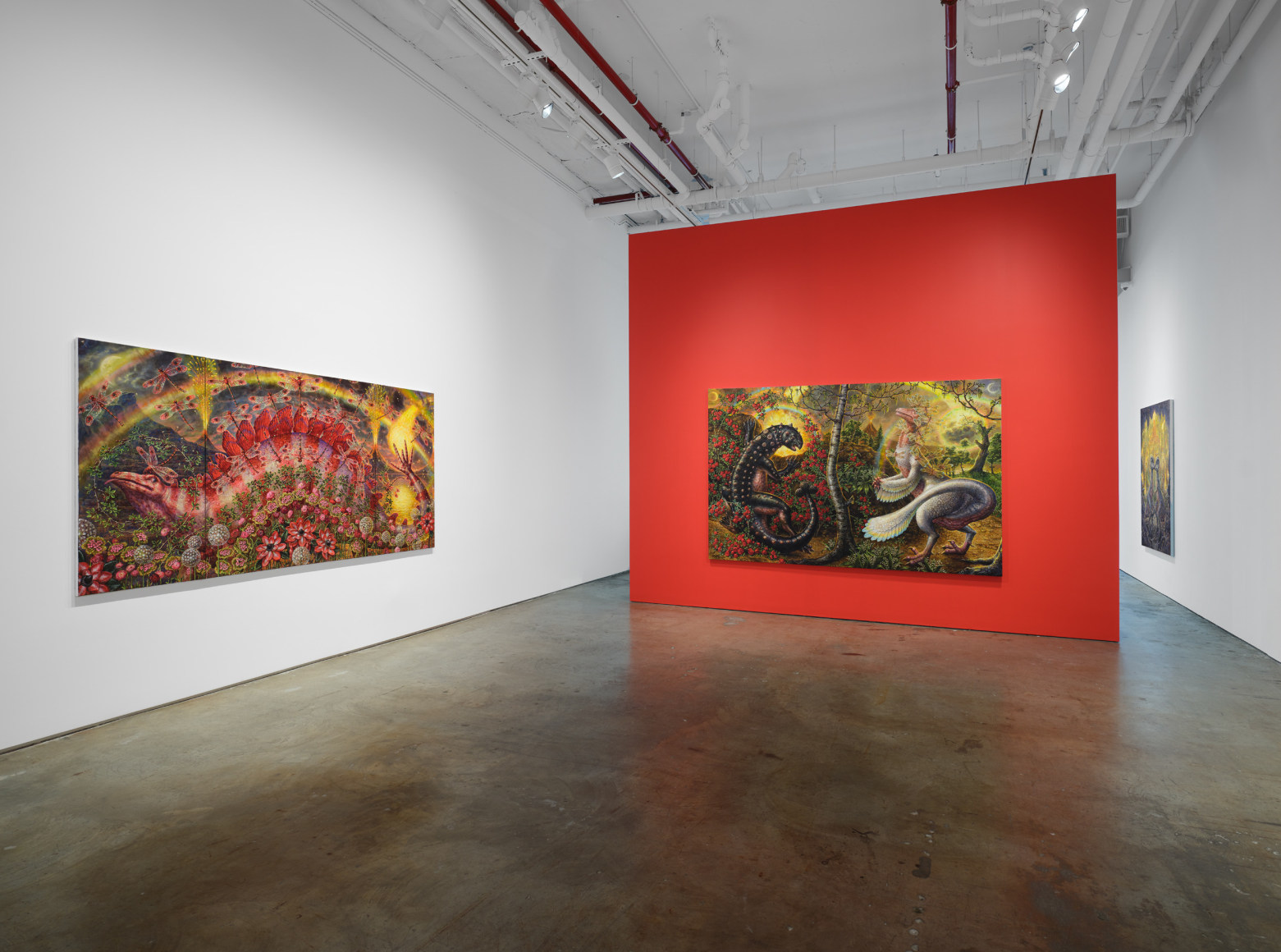 Installation view, Thomas Woodruff: The Dinosaur Variations , Vito Schnabel Gallery, New York, NY, 2024; Artworks &copy; Thomas Woodruff; Photo by Argenis Apolinario; Courtesy the artist and Vito Schnabel Gallery