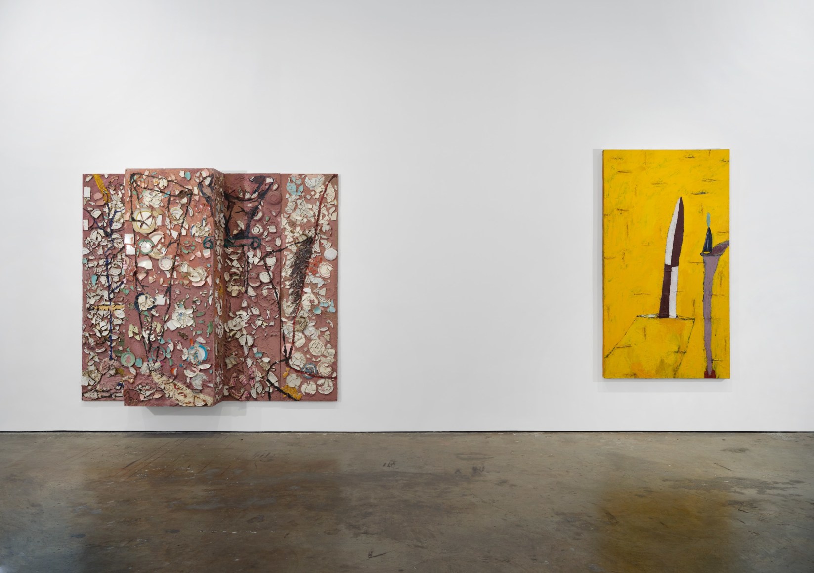 Installation view, Julian Schnabel: Paintings from 1978-1987, gallery interior