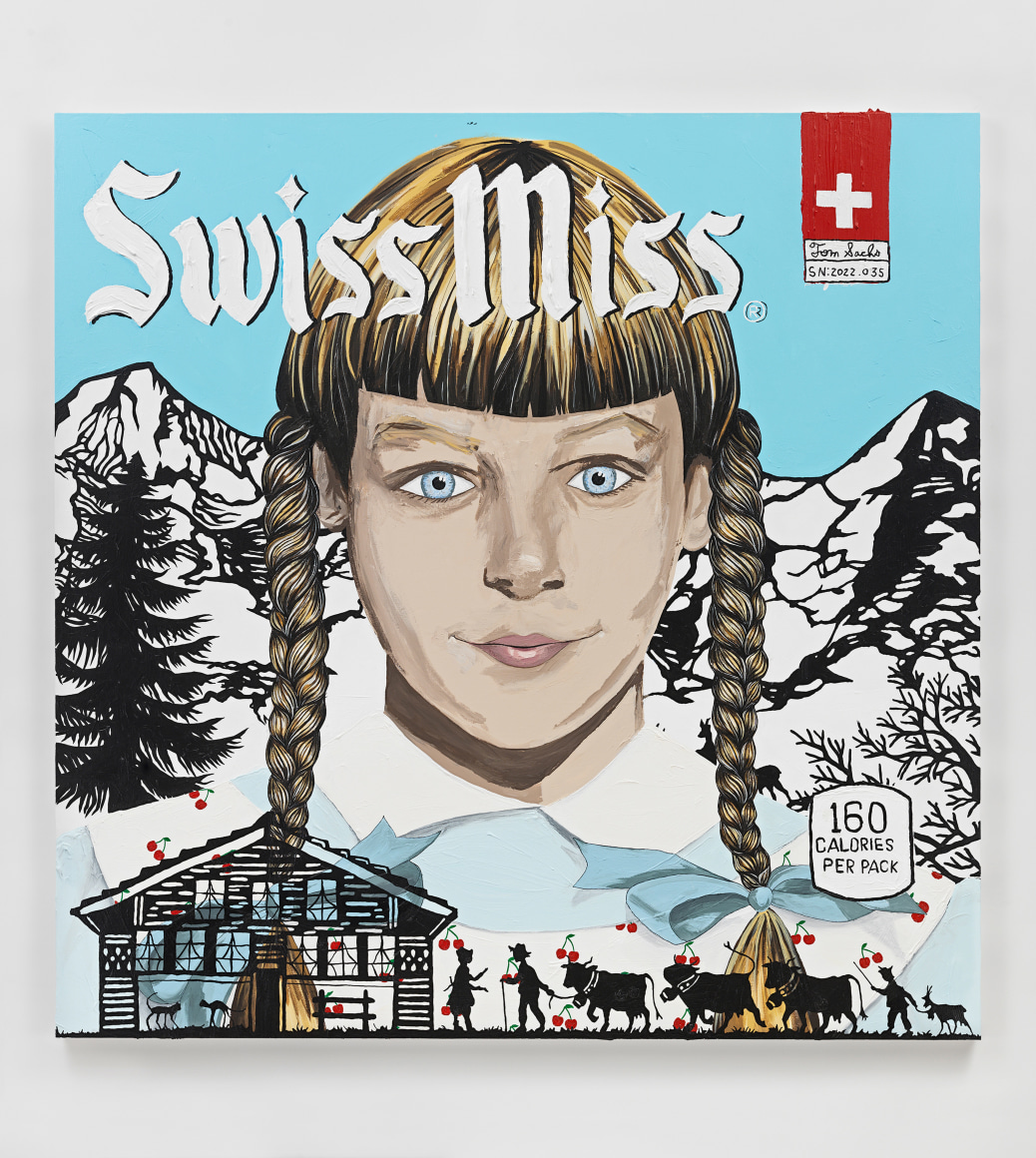 young girl with braids swiss alps in the background