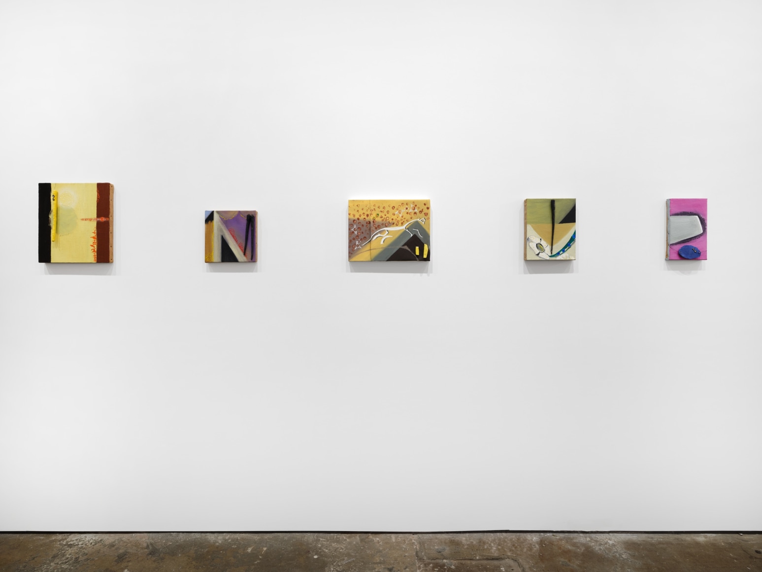 Gallery installation view featuring works by artist Enzo Cucchi