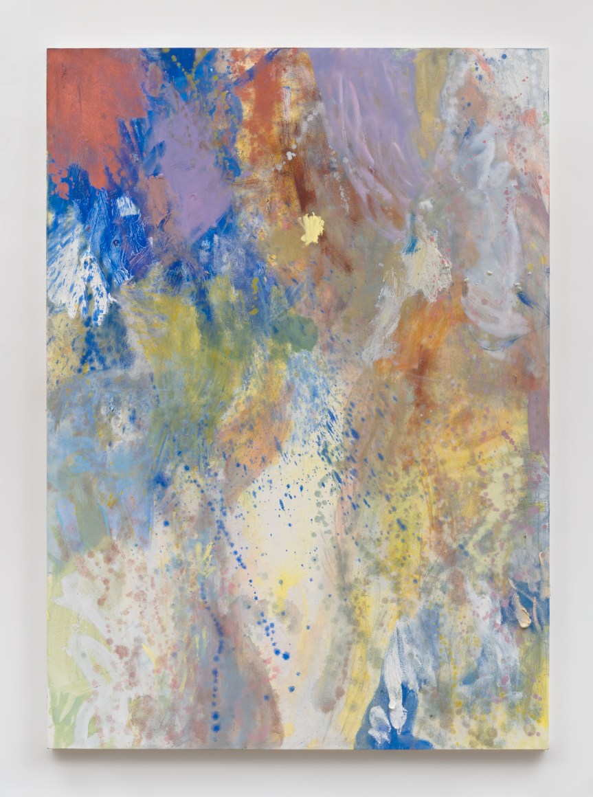 Colorful metallic and iridescent oil painting by Caitlin Lonegan