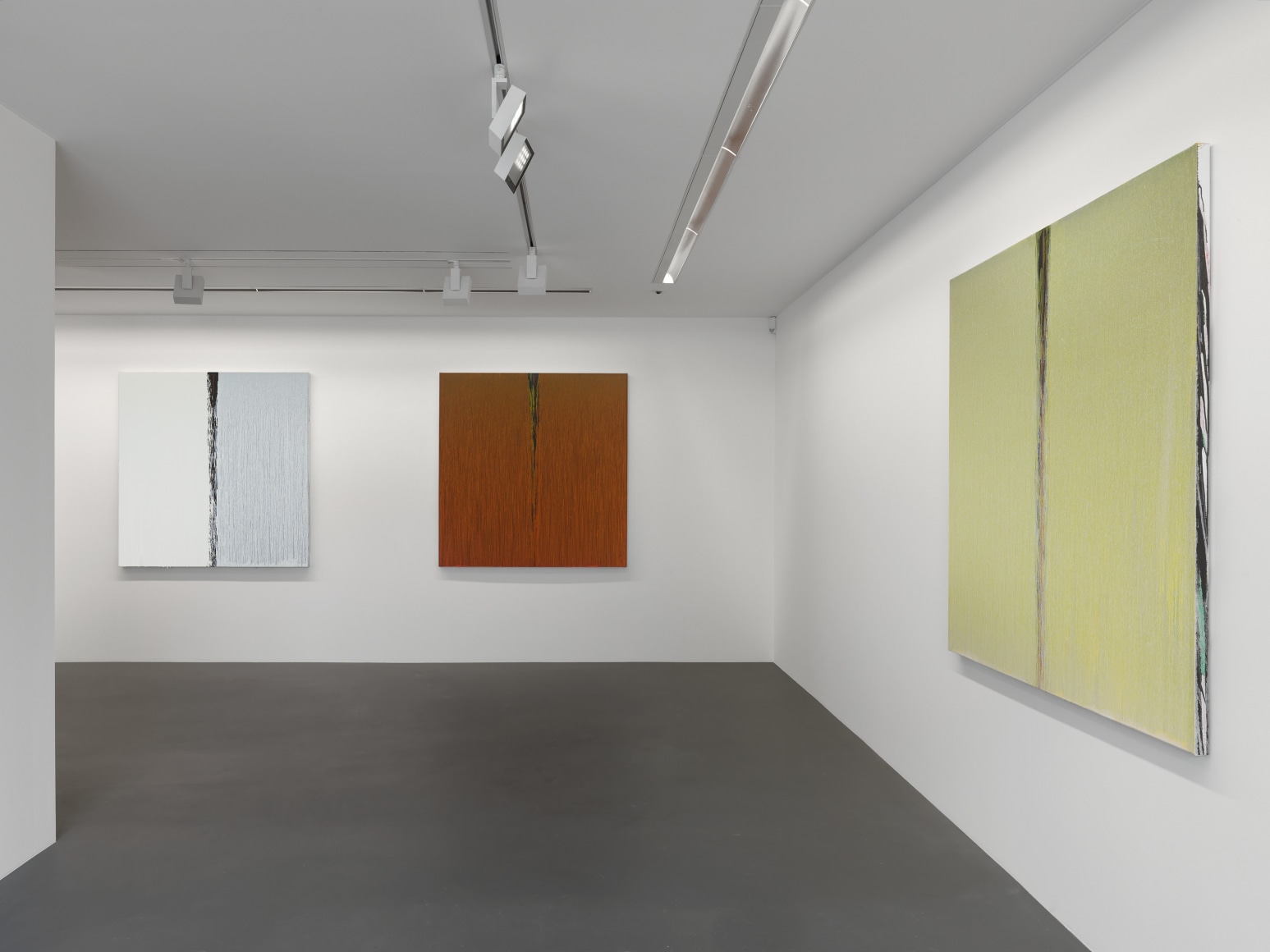 Installation view: Pat Steir, Paintings, Vito Schnabel Gallery, St. Moritz, 2019