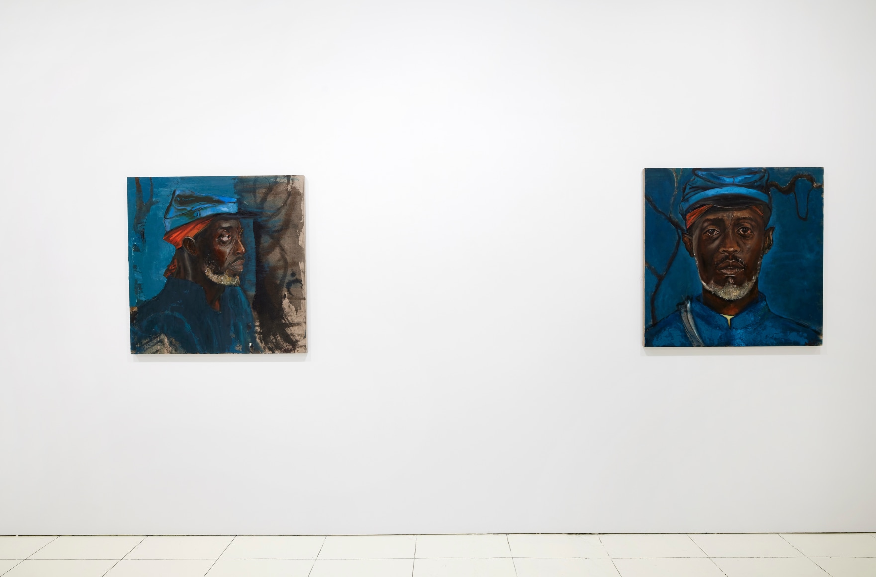 Installation view, Chaz Guest: Memories of Warriors, Vito Schnabel Gallery, New York, NY, 2022; Artworks © Chaz Guest; Photo by Argenis Apolinario; Courtesy the artist and Vito Schnabel Gallery