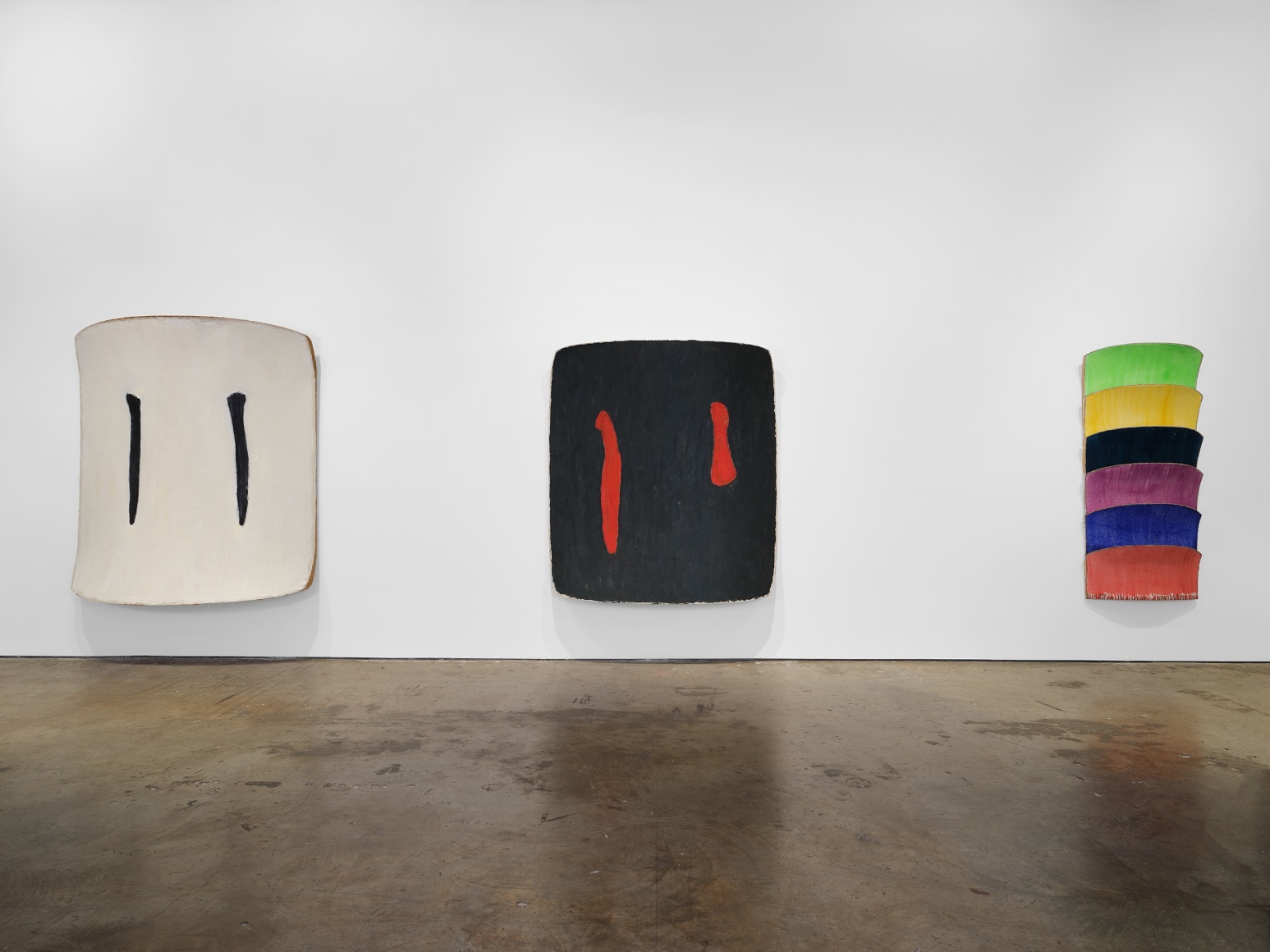 Installation view, Ron Gorchov: Exploring the Near/Far Painterly Horizons of Modern Space, Vito Schnabel Gallery, New York, NY, 2024; Artworks © 2024; Estate of Ron Gorchov / Artists Rights Society (ARS), New York; Photo by Argenis Apolinario; Courtesy Vito Schnabel Gallery