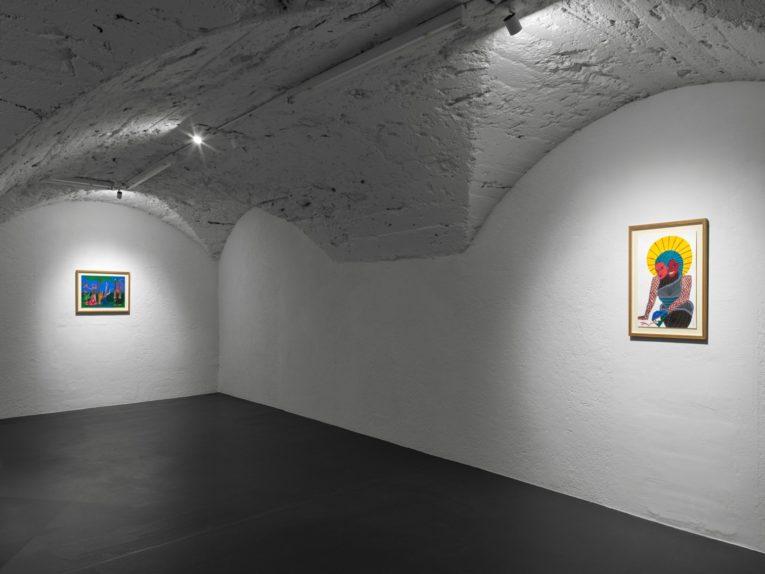 Installation view of Jordy Kerwick: So Many Sheep, So Few Wolves, Vito Schnabel Gallery, St. Moritz, July 18 – September 3, 2023; Artworks © Jordy Kerwick; Photo by Stefan Altenburger; Courtesy the artist and Vito Schnabel Gallery