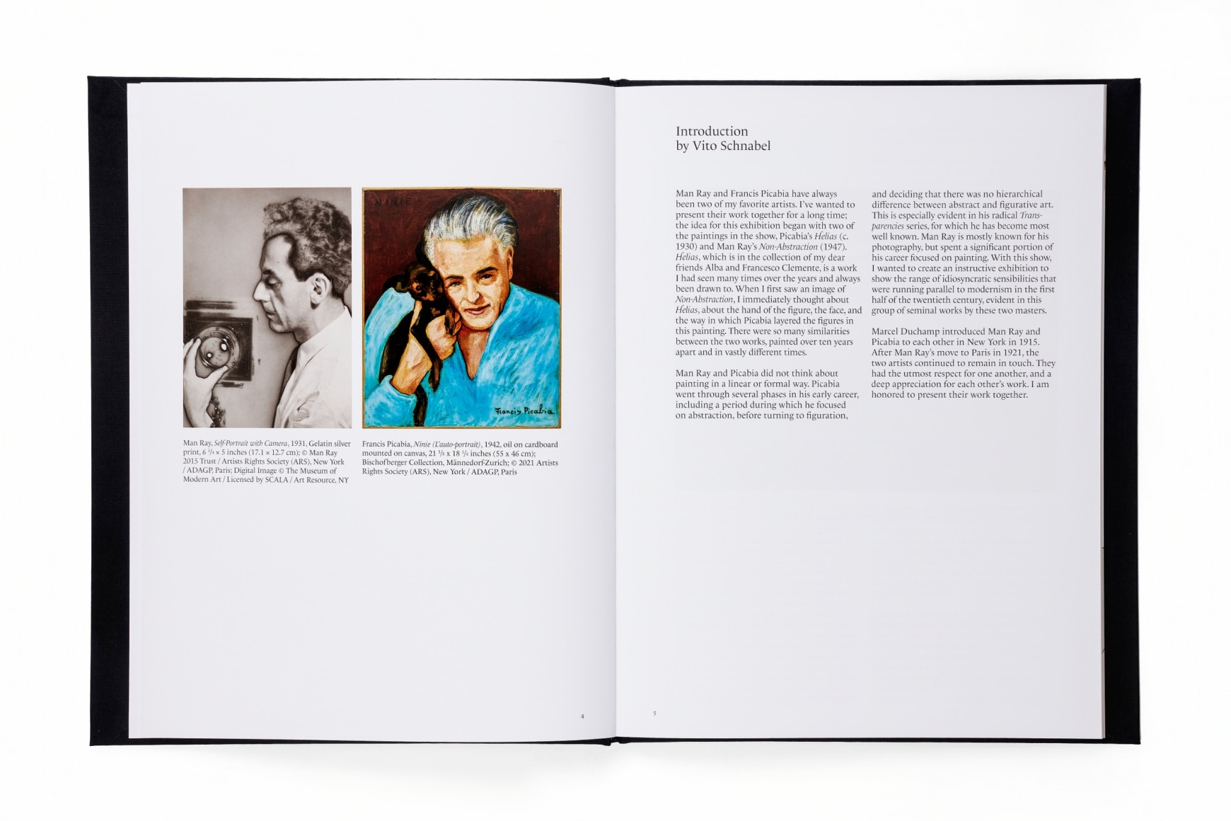 Interior spread of the Man Ray and Picabia catalogue