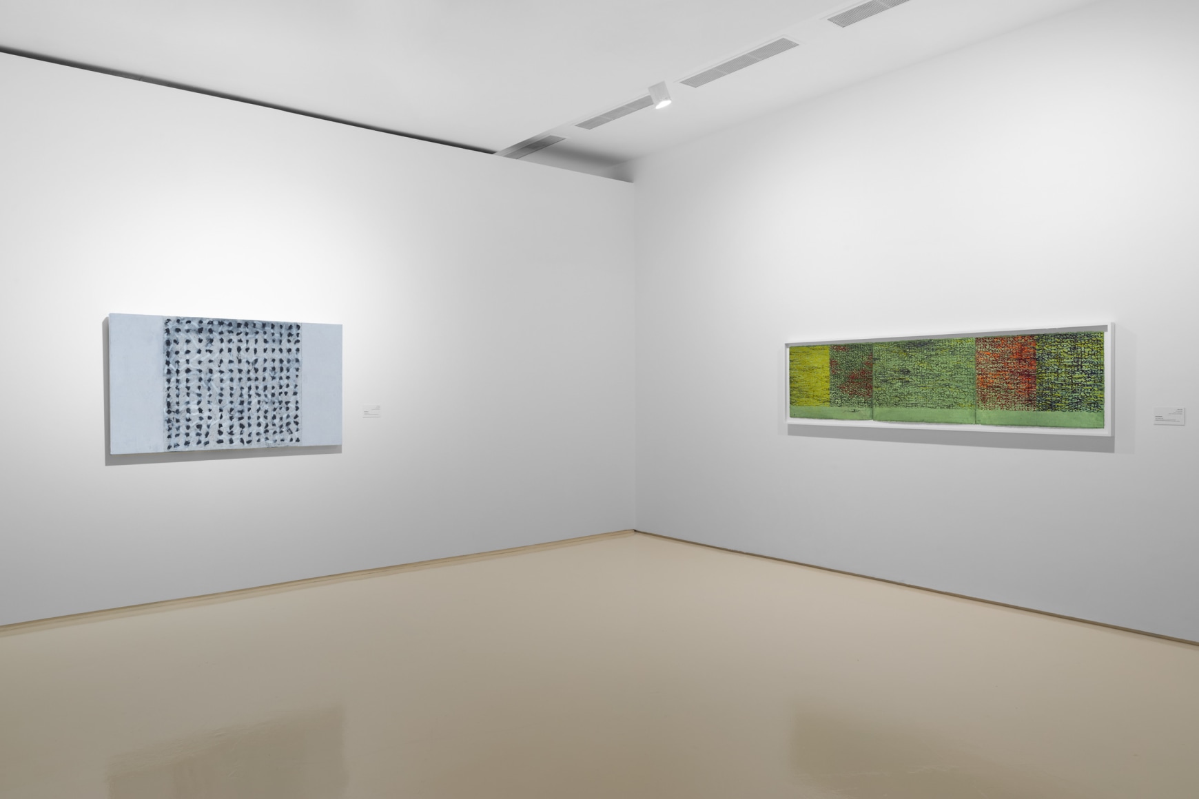 Installation view, Travel Diaries: Francesco Clemente, Brice Marden, Helen Marden, and Julian Schnabel, Curated by Vito Schnabel, Mohammed VI Museum of Modern and Contemporary Art, Rabat, Morocco, 2024; Artworks &copy; The Estate of Brice Marden / Artists Rights Society (ARS); Images &copy; National Foundation of Museums of Morocco, Mohammed VI Museum of Modern and Contemporary Art, Rabat