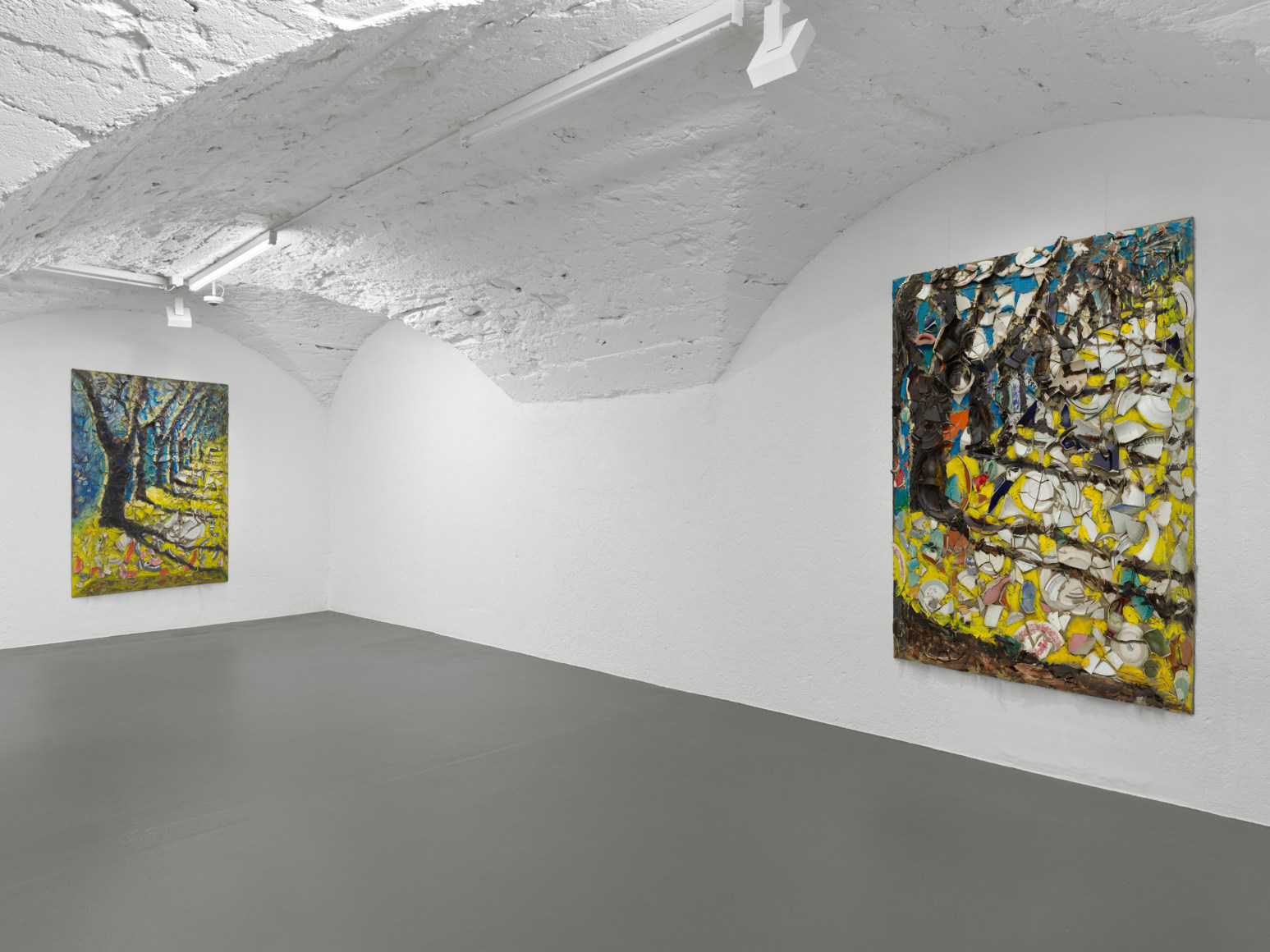 Installation view: Julian Schnabel: Trees of Home (for Peter Beard), 2020