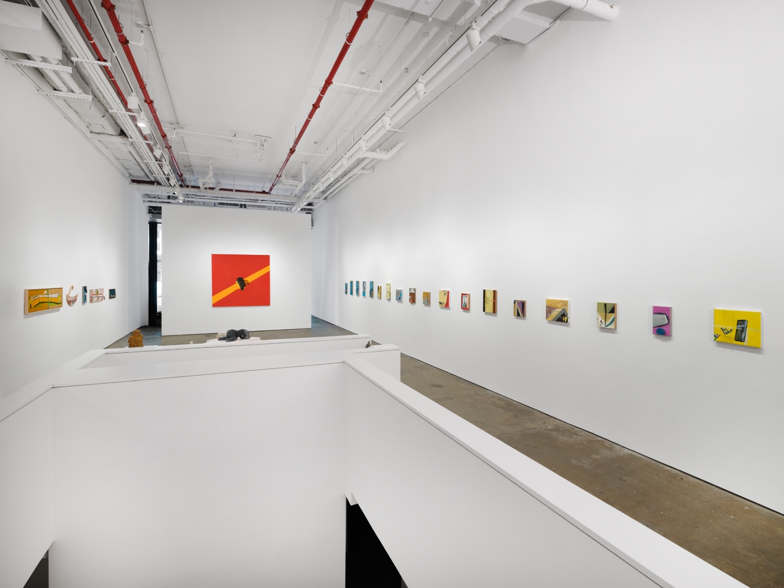Gallery installation view featuring works by artist Enzo Cucchi