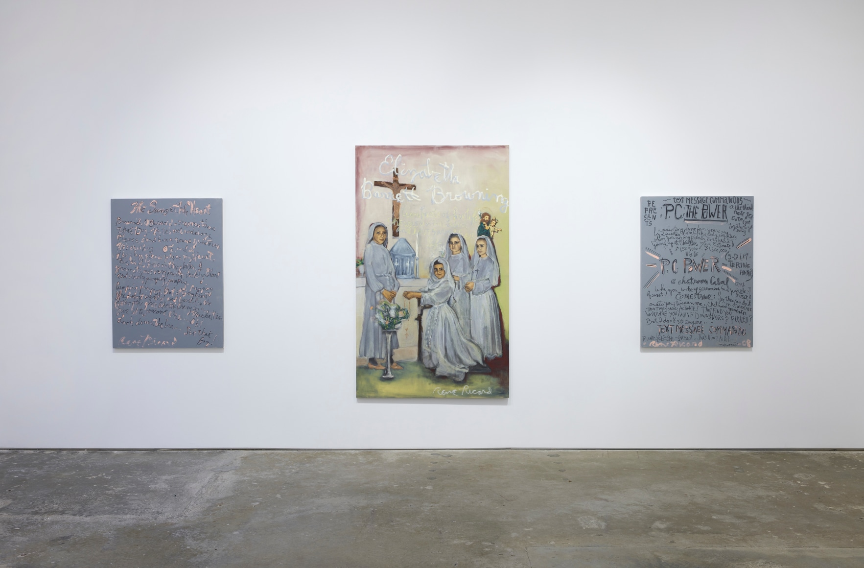 Installation view, Rene Ricard:&nbsp;Growing Up in America, Vito Schnabel&nbsp;Gallery, New York, NY, 2021; Artworks &copy; Estate of Rene Ricard; Photo by Argenis Apolinario; Courtesy the estate of Rene Ricard and Vito Schnabel Gallery
