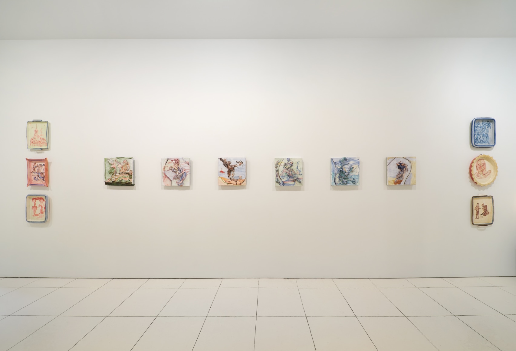 Installation view of Lola Montes Cirica featuring ceramic works
