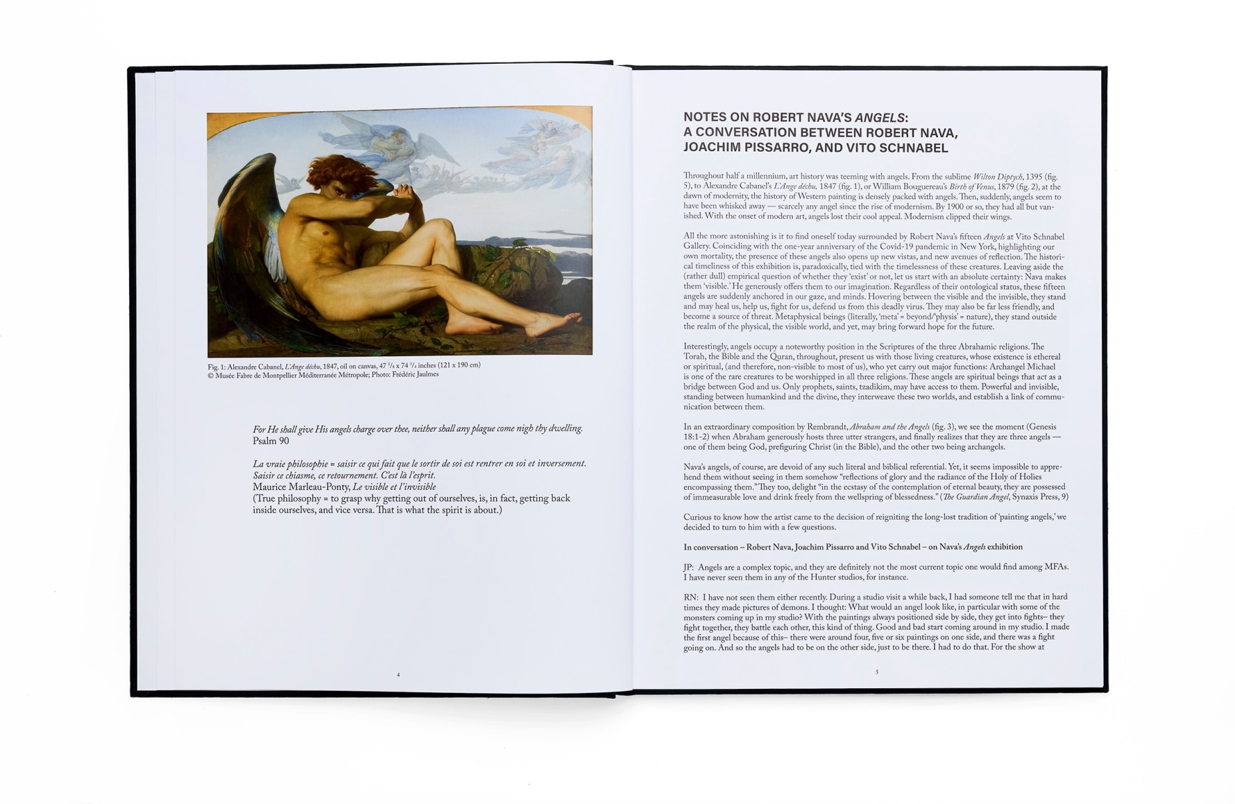 A photo of the catalogue for Robert Nava's exhibition &quot;Angels&quot;