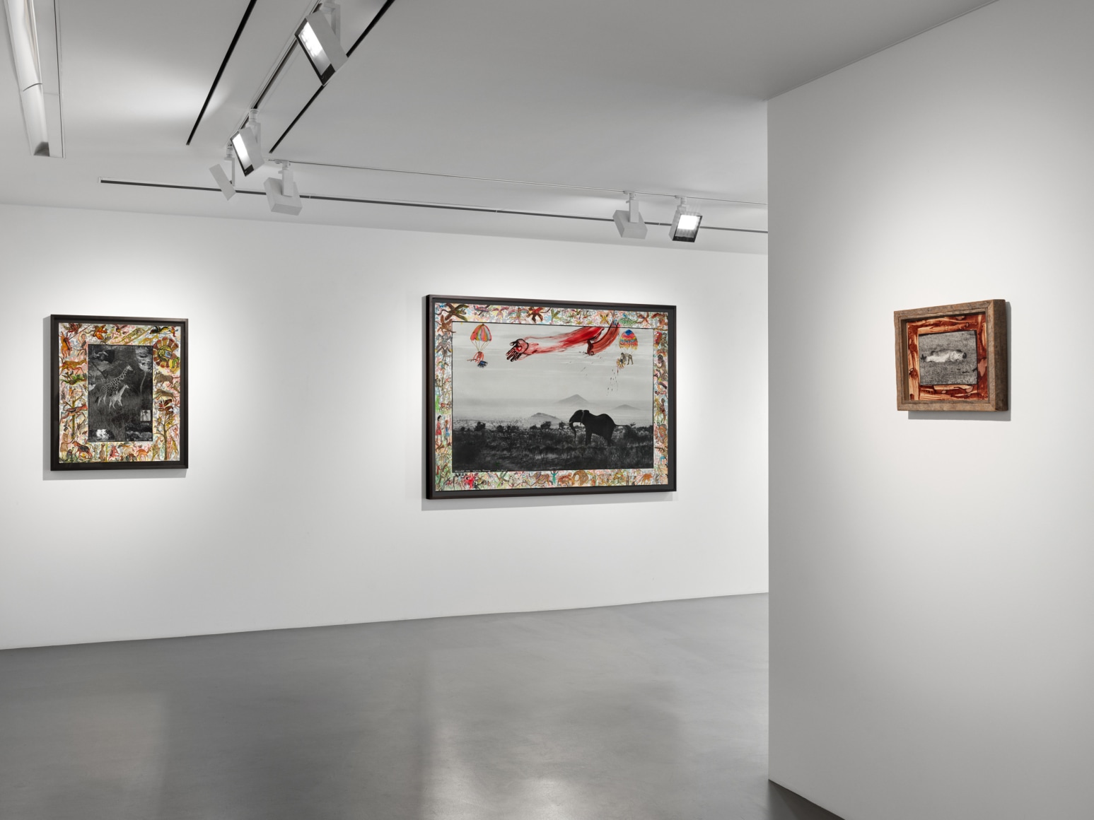 Installation view, Peter Beard: Primordial Truths, curated by Robert Storr, Vito Schnabel Gallery, St. Moritz, 2024; Artworks&nbsp;&copy; The Estate of Peter Beard; Photo by Stefan Altenburger; Courtesy of the Estate of Peter Beard / Art and Commerce