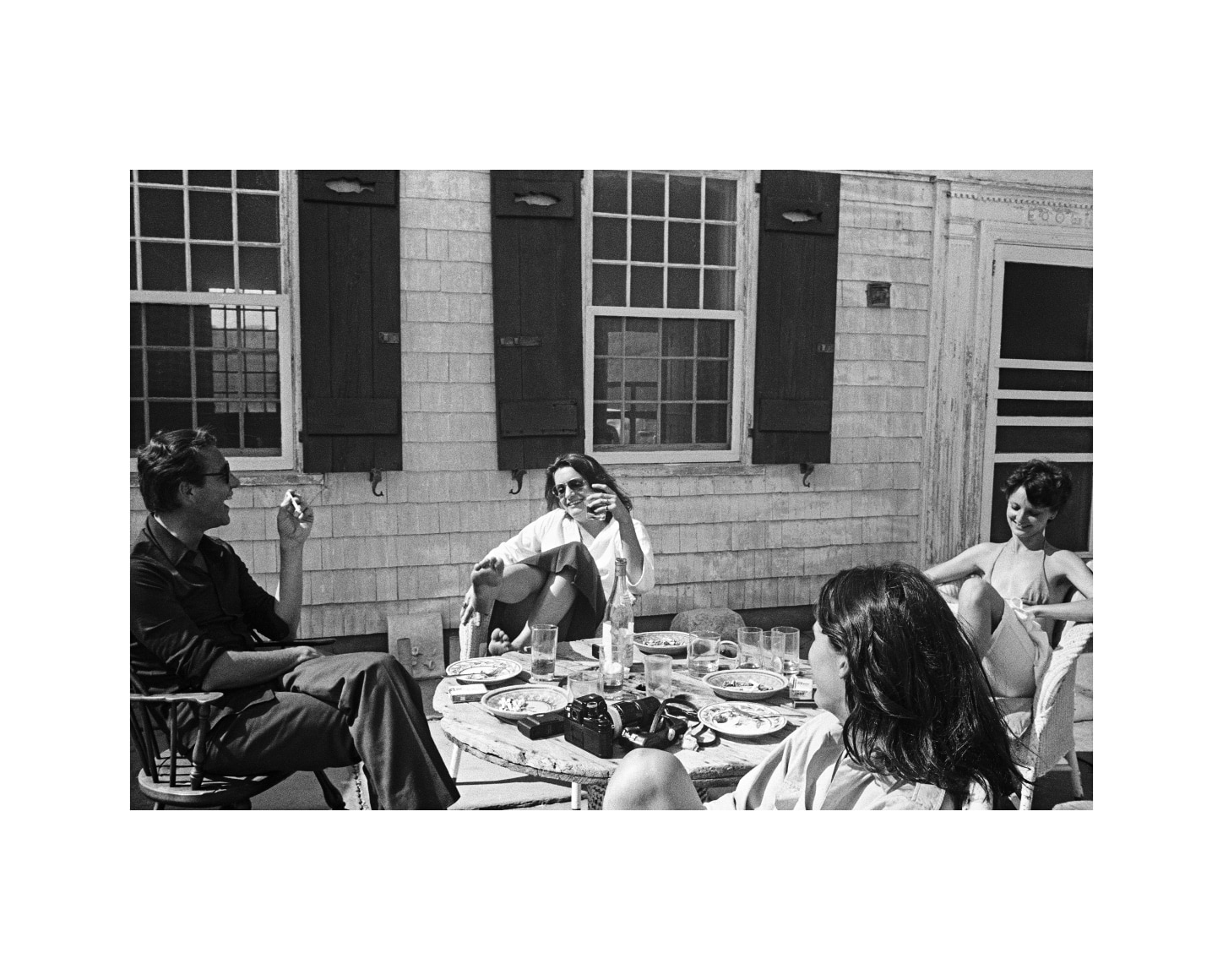 Halston, Lady Anne Lambton, Barbara Allen, and Gigi Williams, Montauk, c. 1978