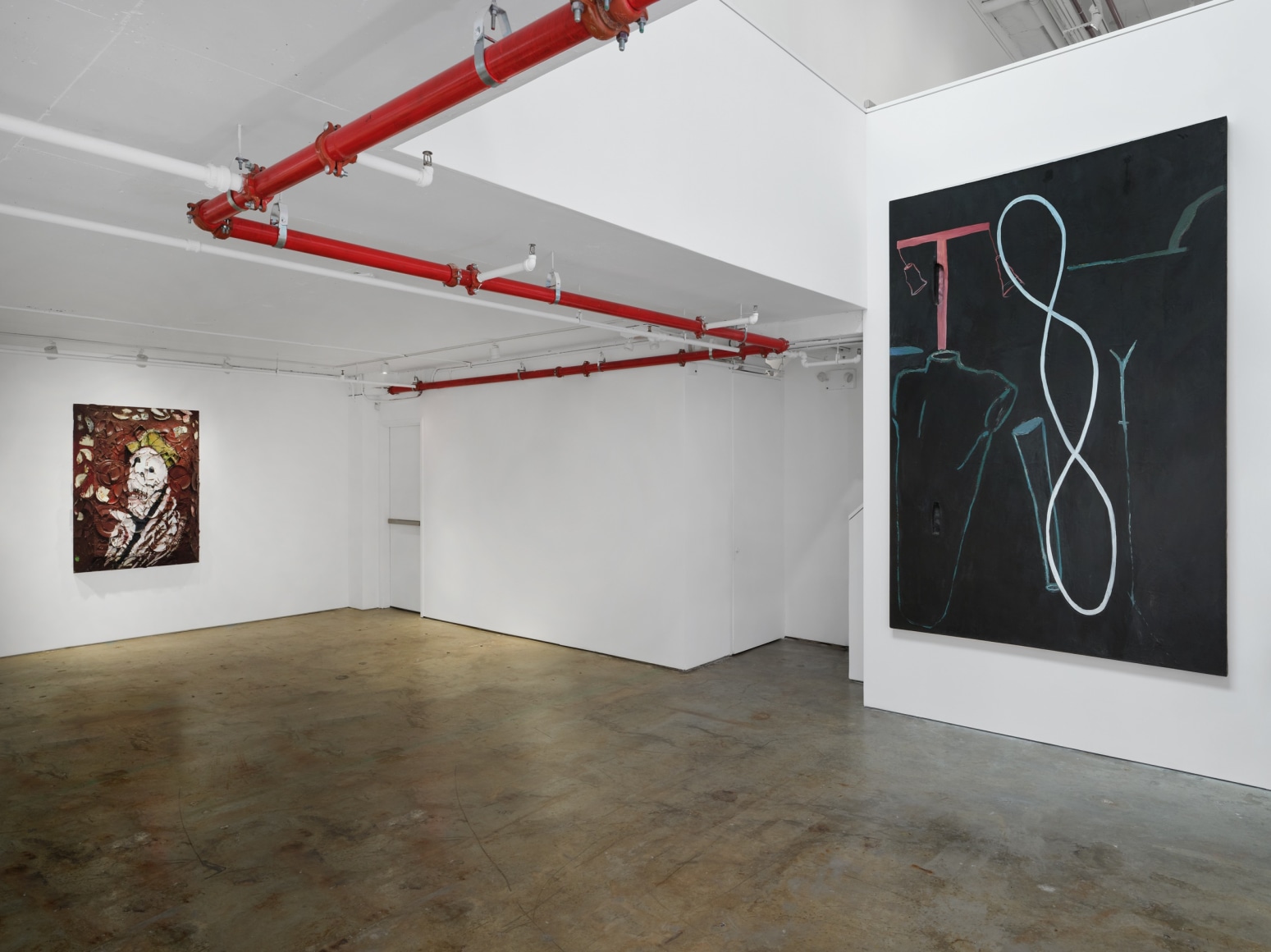 Installation view, Julian Schnabel: Paintings from 1978-1987, gallery interior