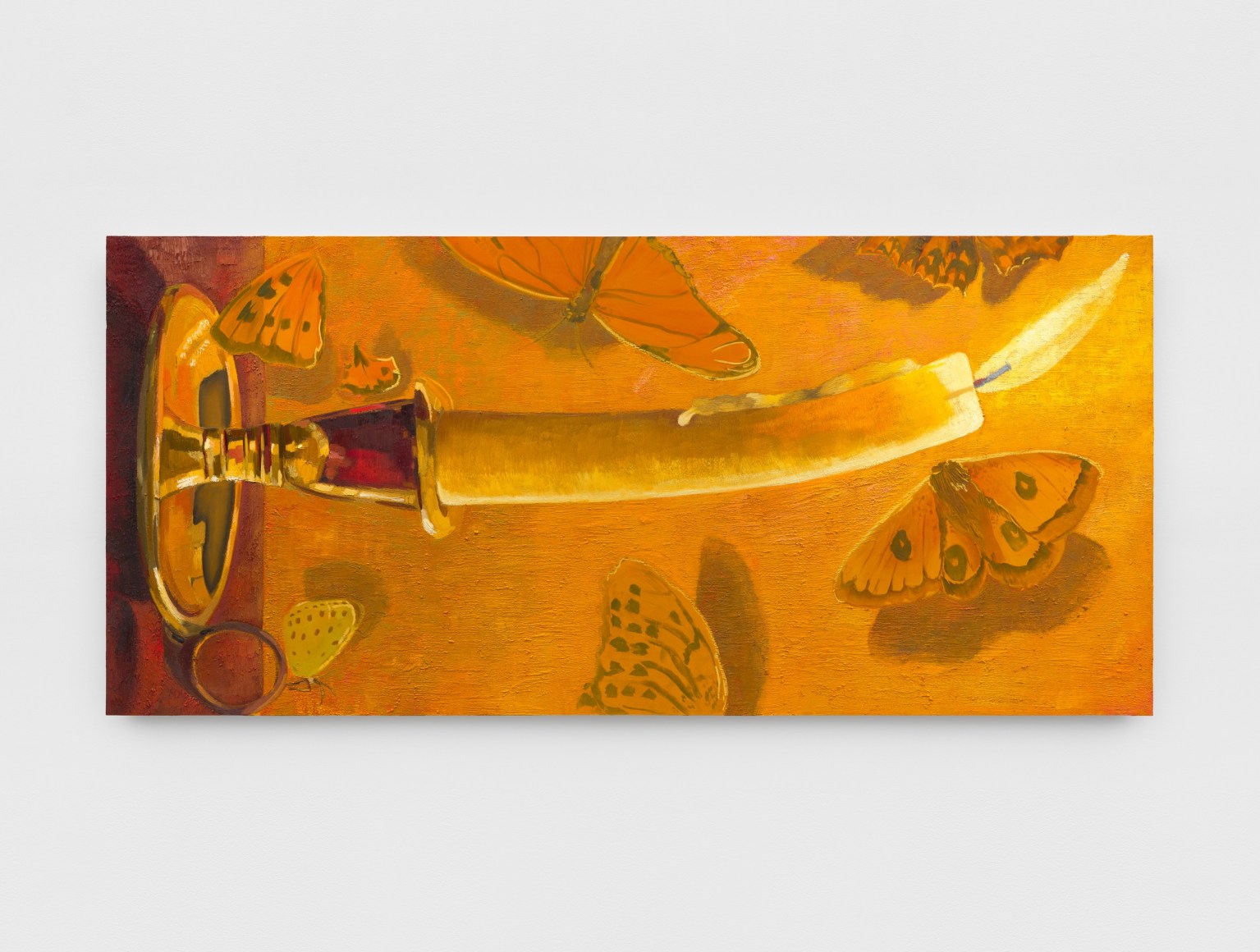 candlestick orange yellow light orange yellow moths