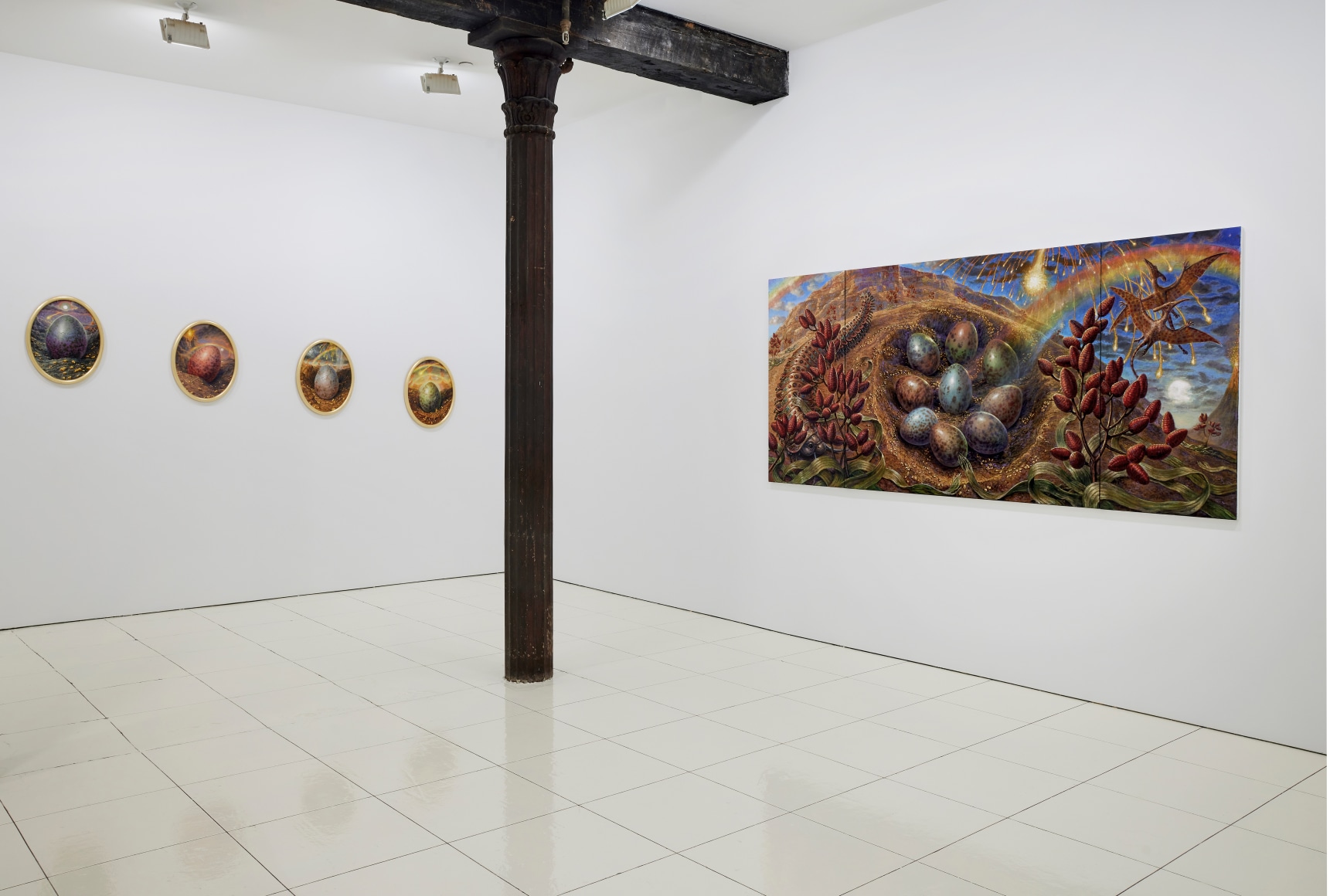 Installation view, Thomas Woodruff: Resurrection, Vito Schnabel Gallery, New York, NY, 2022; Artworks © Thomas Woodruff; Photo by Argenis Apolinario; Courtesy the artist and Vito Schnabel Gallery