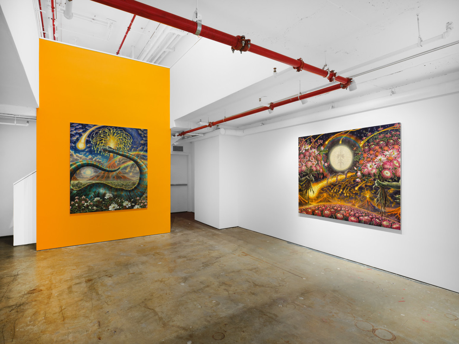 Installation view, Thomas Woodruff: The Dinosaur Variations , Vito Schnabel Gallery, New York, NY, 2024; Artworks &copy; Thomas Woodruff; Photo by Argenis Apolinario; Courtesy the artist and Vito Schnabel Gallery