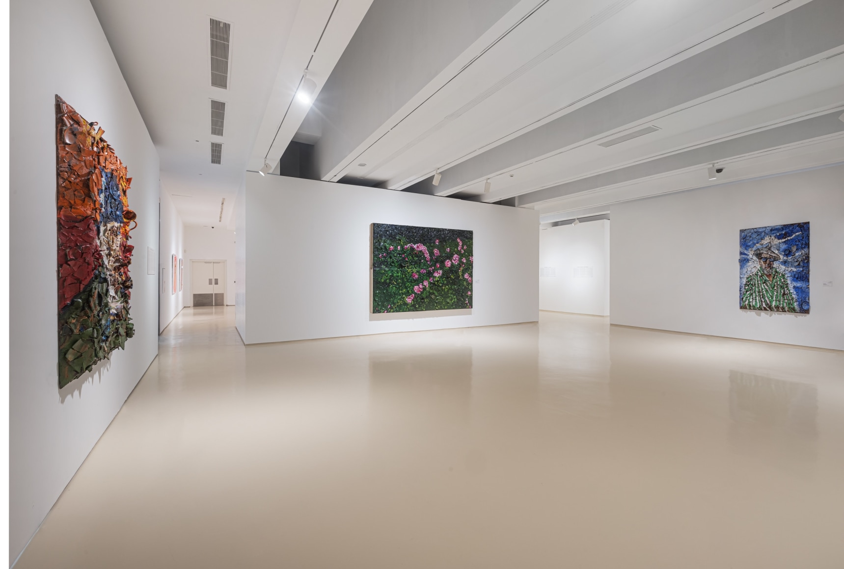 Installation view, Travel Diaries: Francesco Clemente, Brice Marden, Helen Marden, and Julian Schnabel, Curated by Vito Schnabel, Mohammed VI Museum of Modern and Contemporary Art, Rabat, Morocco, 2024; Artworks &copy; Julian Schnabel Studio; Images &copy; National Foundation of Museums of Morocco, Mohammed VI Museum of Modern and Contemporary Art, Rabat