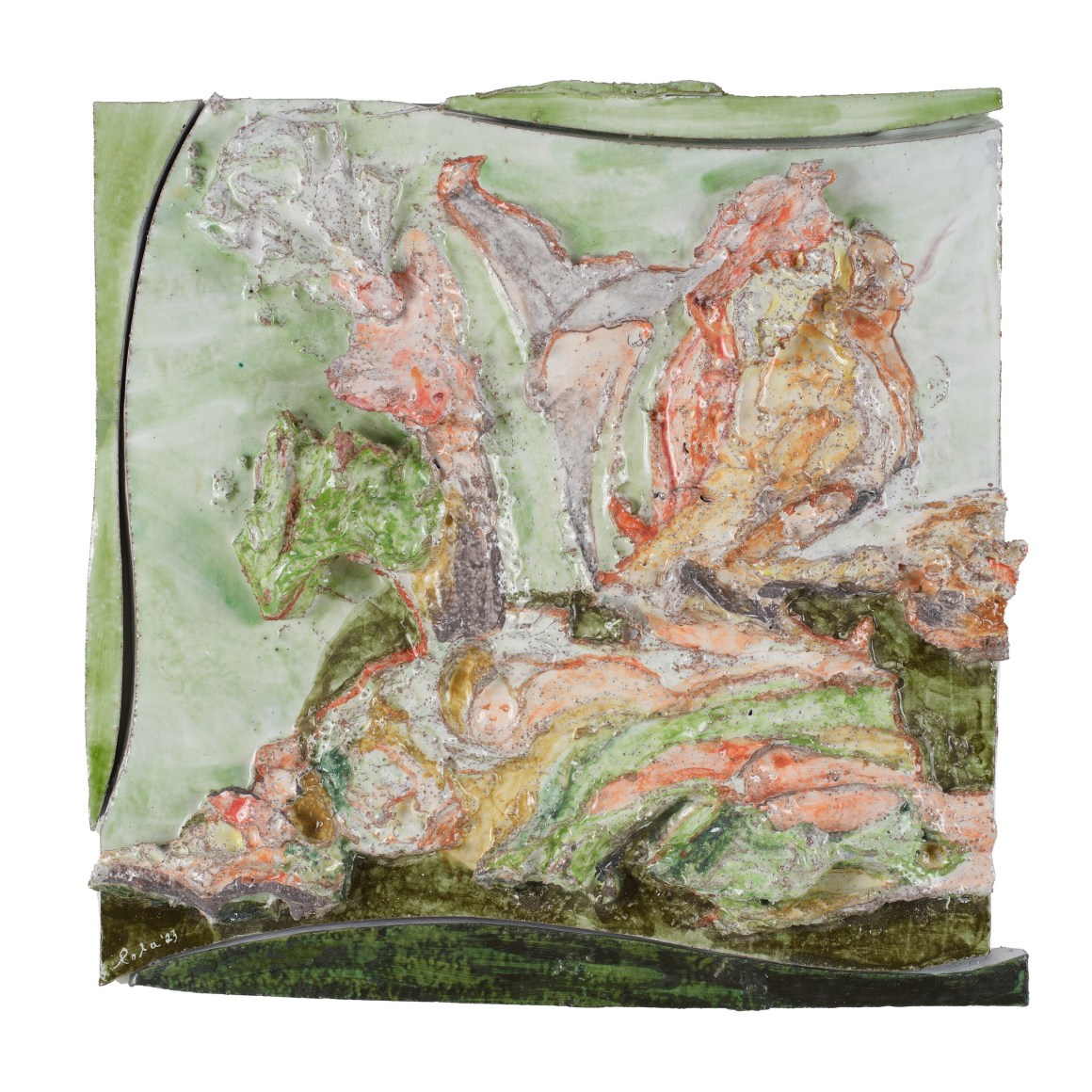 Lola Montes ceramic tile with organic, textural forms