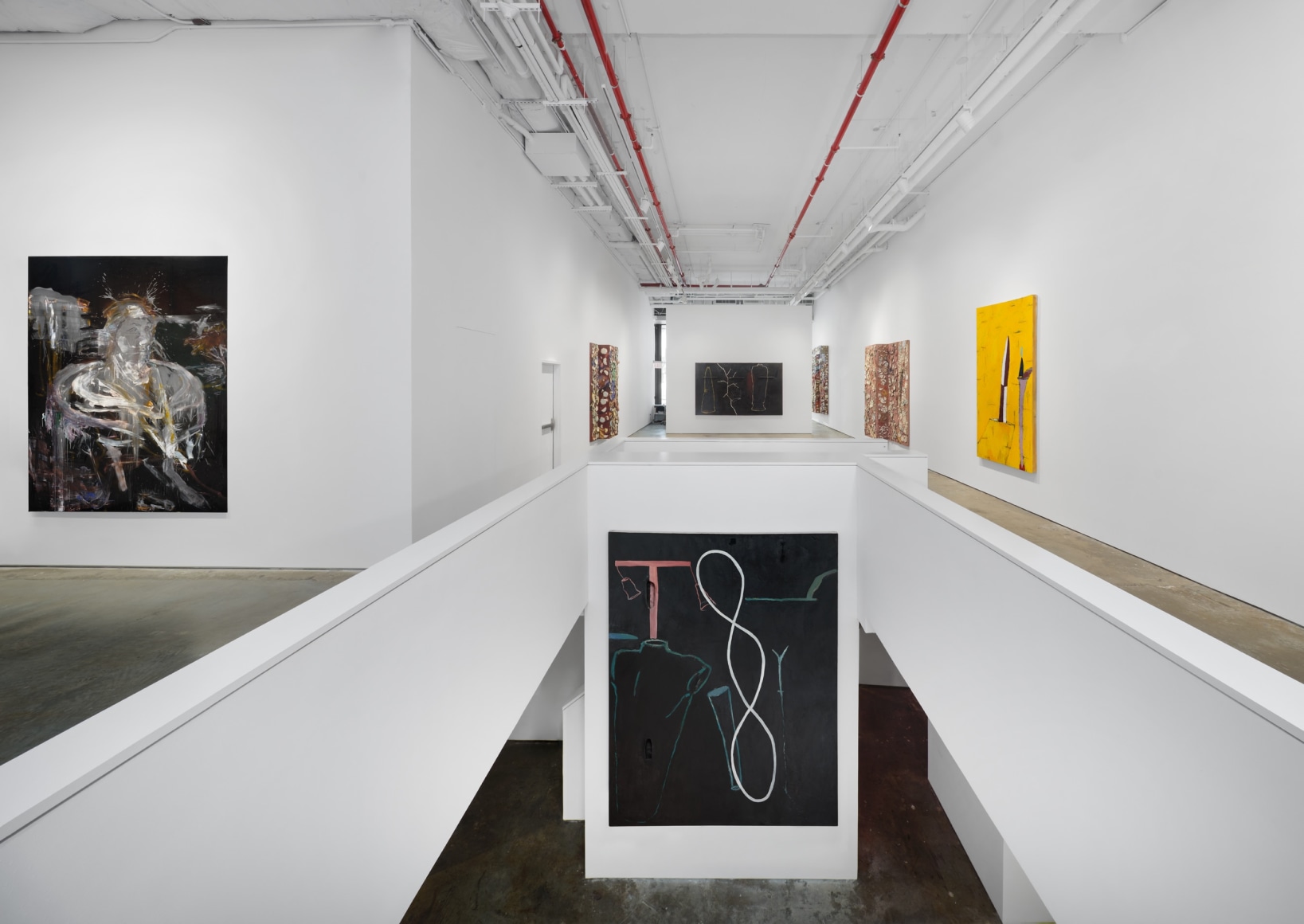 Installation view, Julian Schnabel: Paintings from 1978-1987, gallery interior